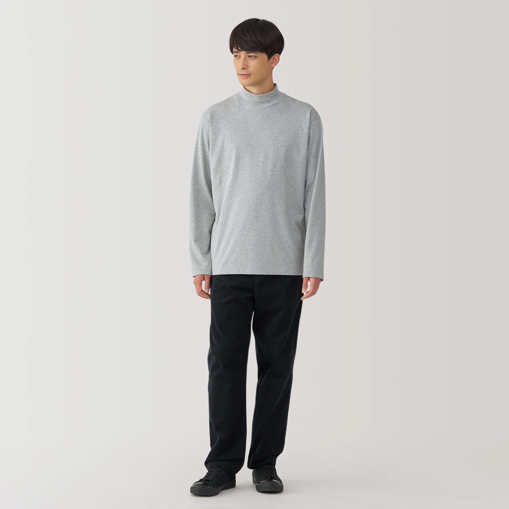 Men's Brushed High Neck Long Sleeve T-Shirt - Image 32