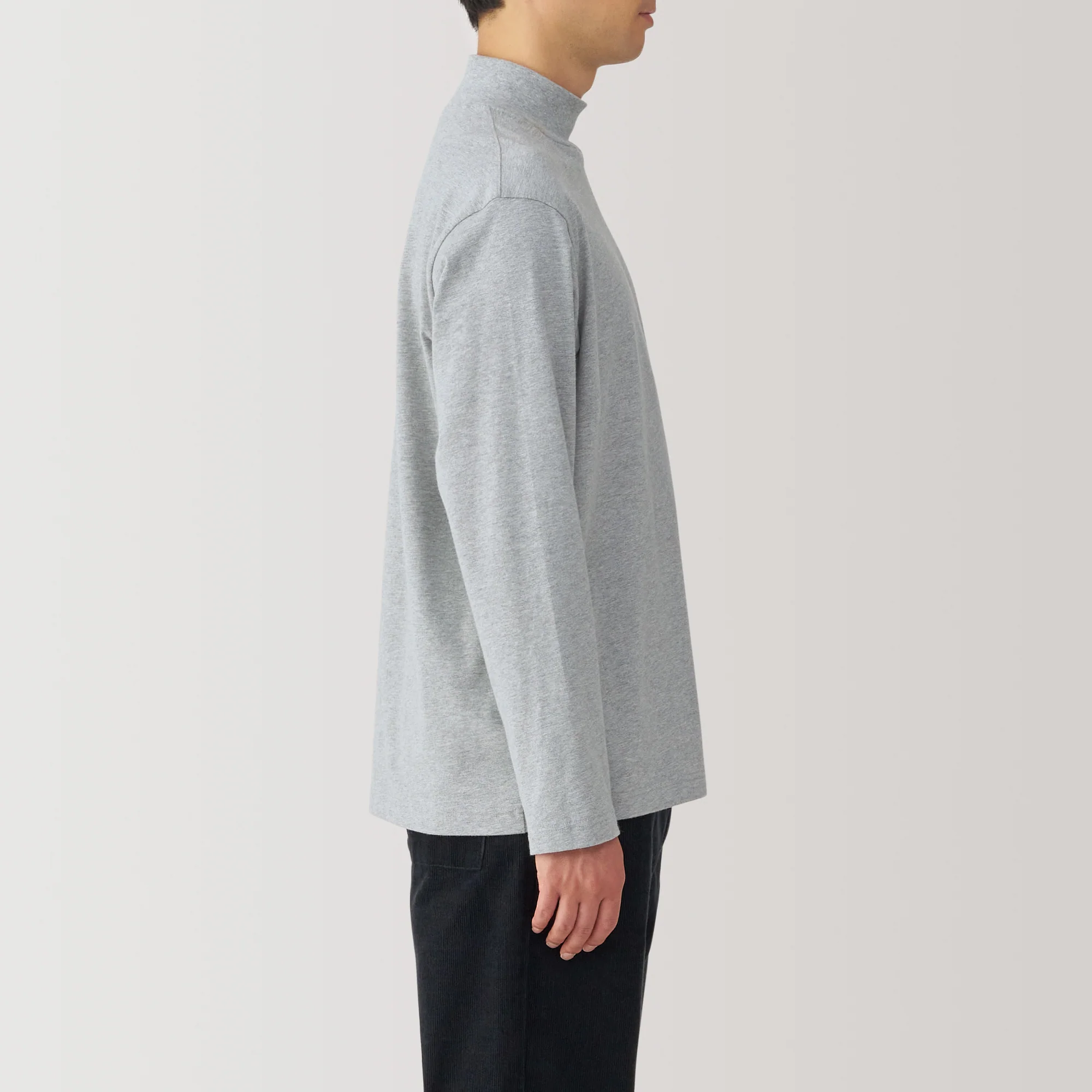 Men's Brushed High Neck Long Sleeve T-Shirt - Image 33