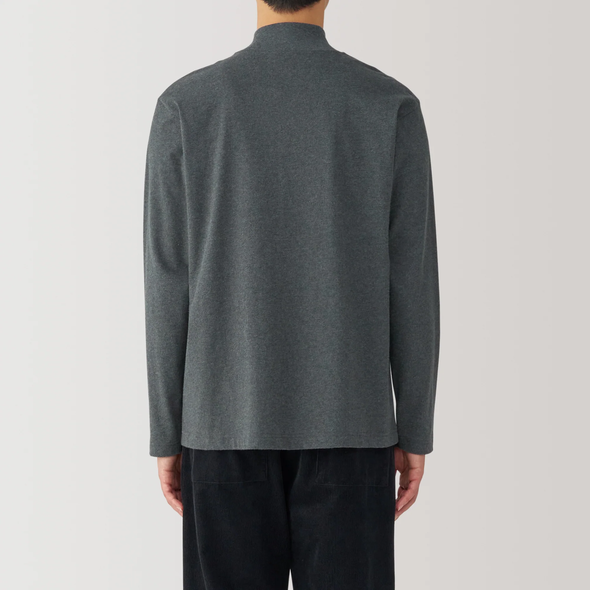 Men's Brushed High Neck Long Sleeve T-Shirt - Image 41