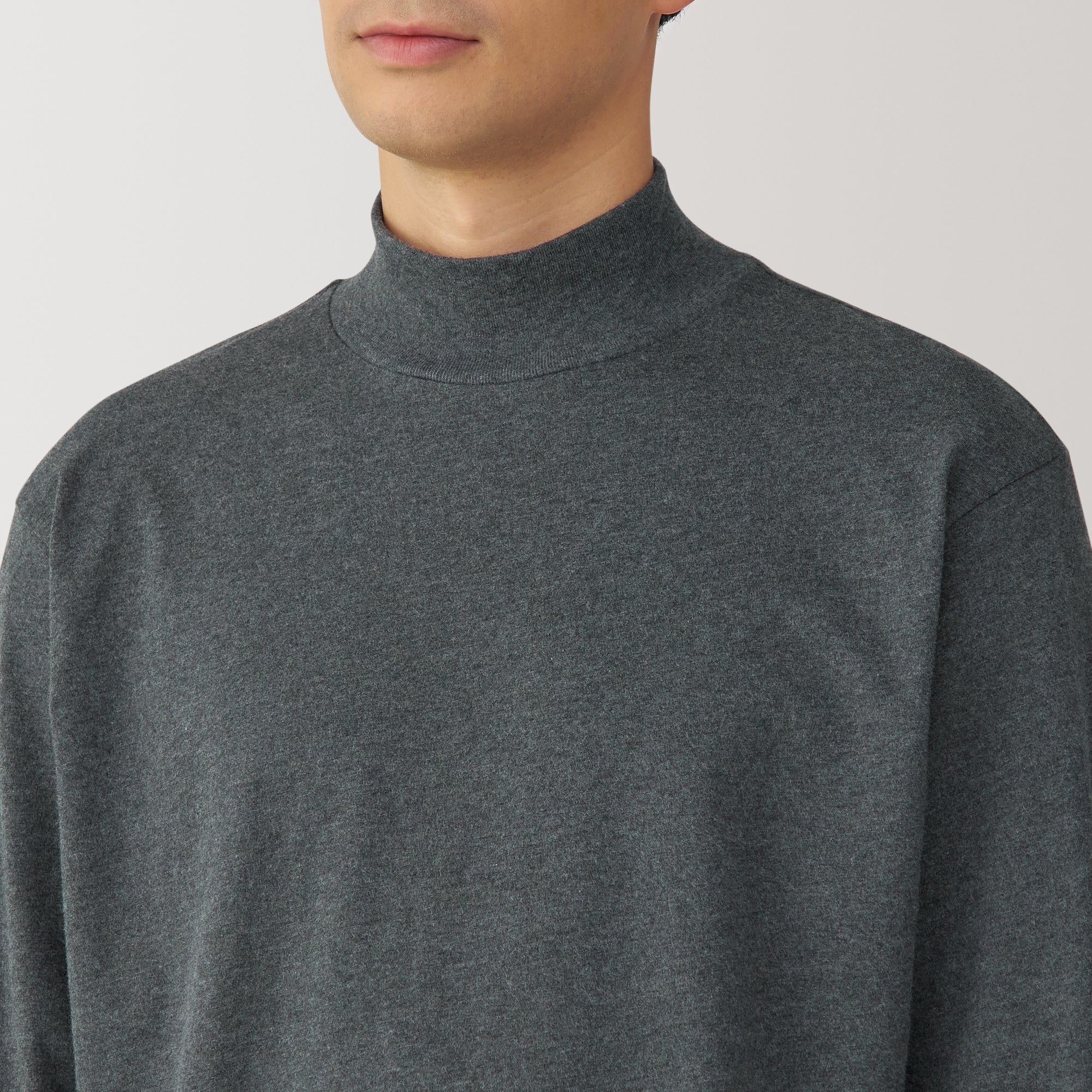 Men's Brushed High Neck Long Sleeve T-Shirt - Image 42