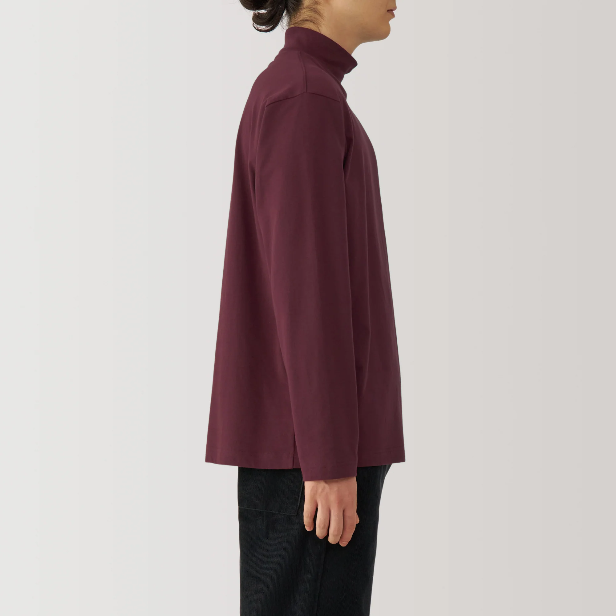 Men's Brushed High Neck Long Sleeve T-Shirt - Image 5