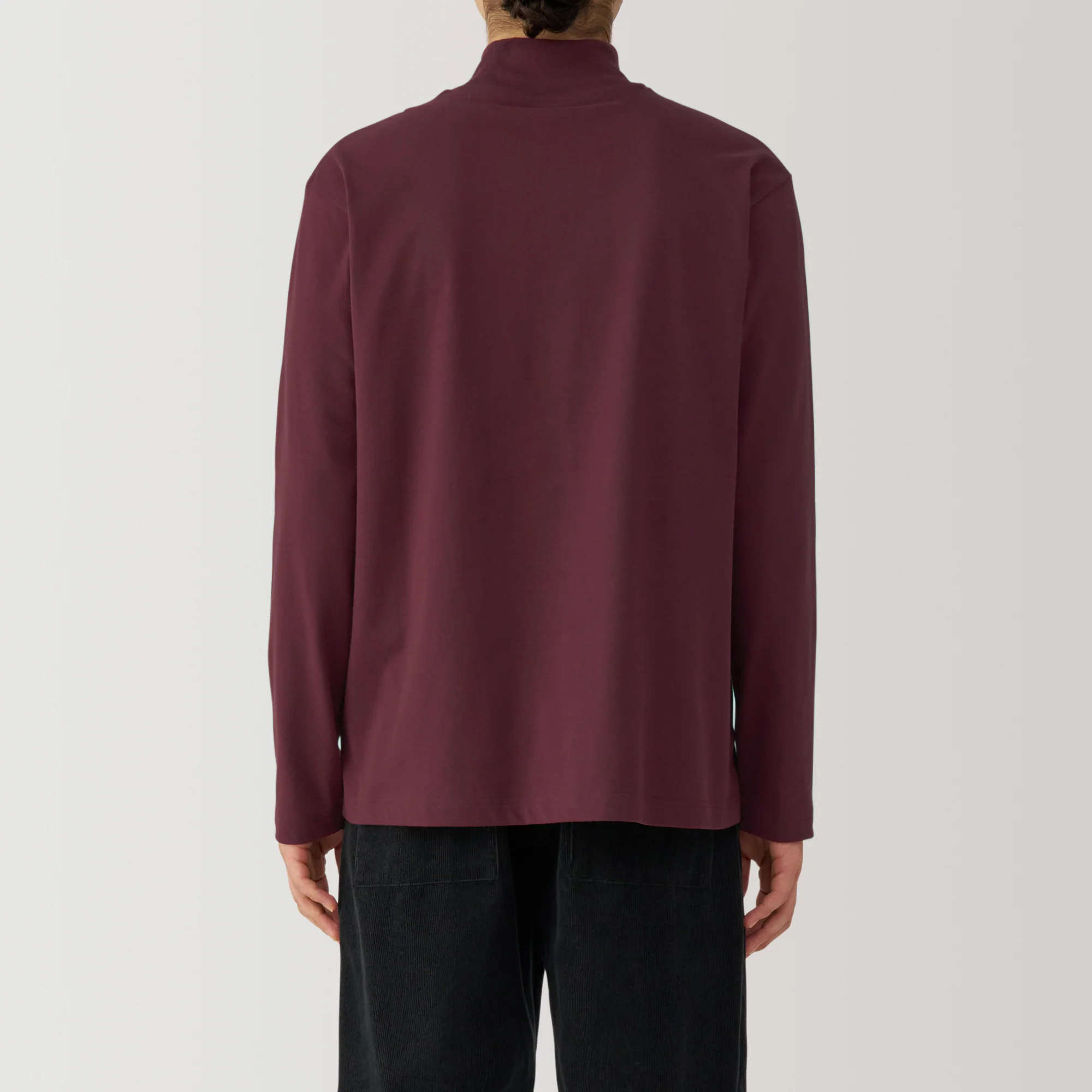 Men's Brushed High Neck Long Sleeve T-Shirt - Image 6