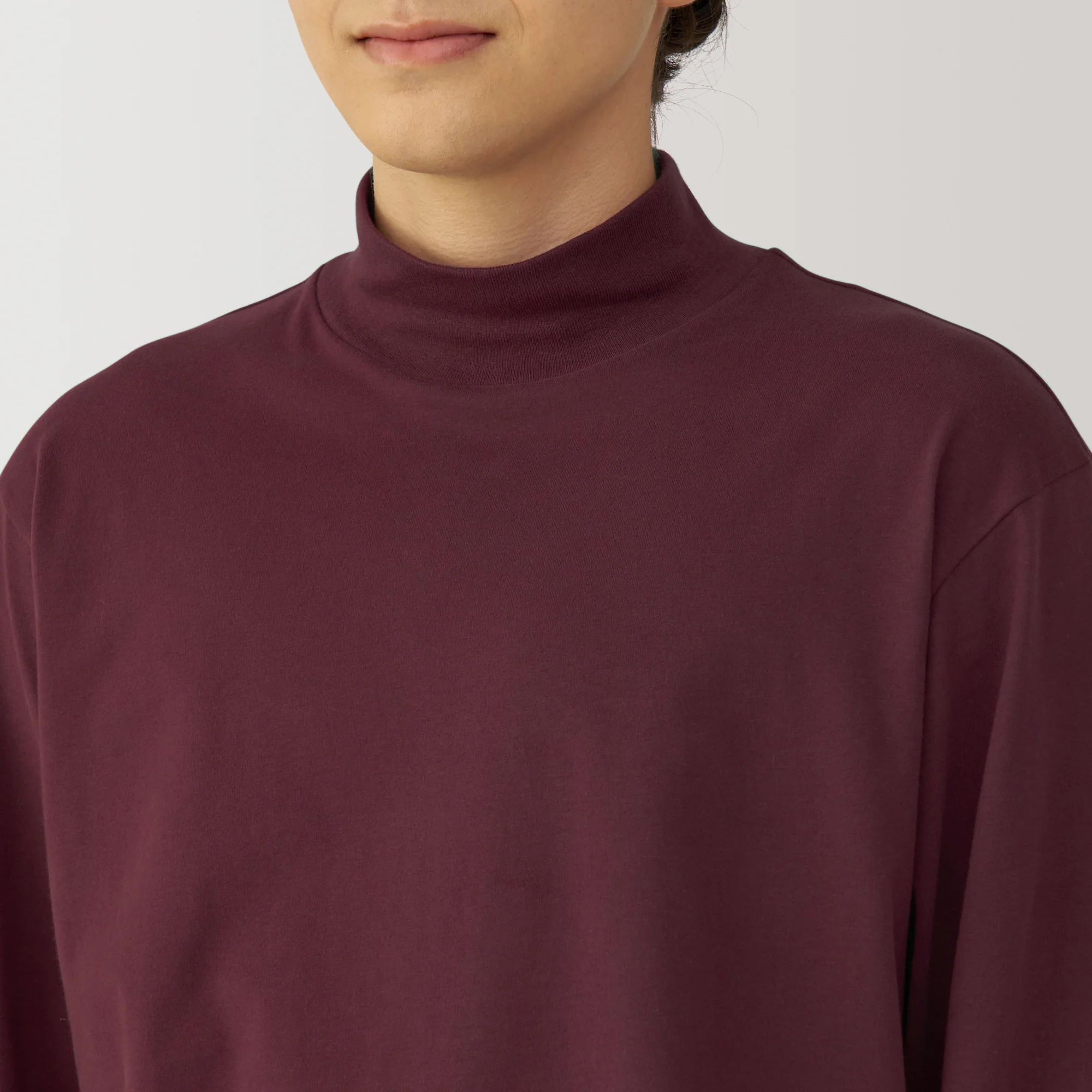 Men's Brushed High Neck Long Sleeve T-Shirt - Image 7