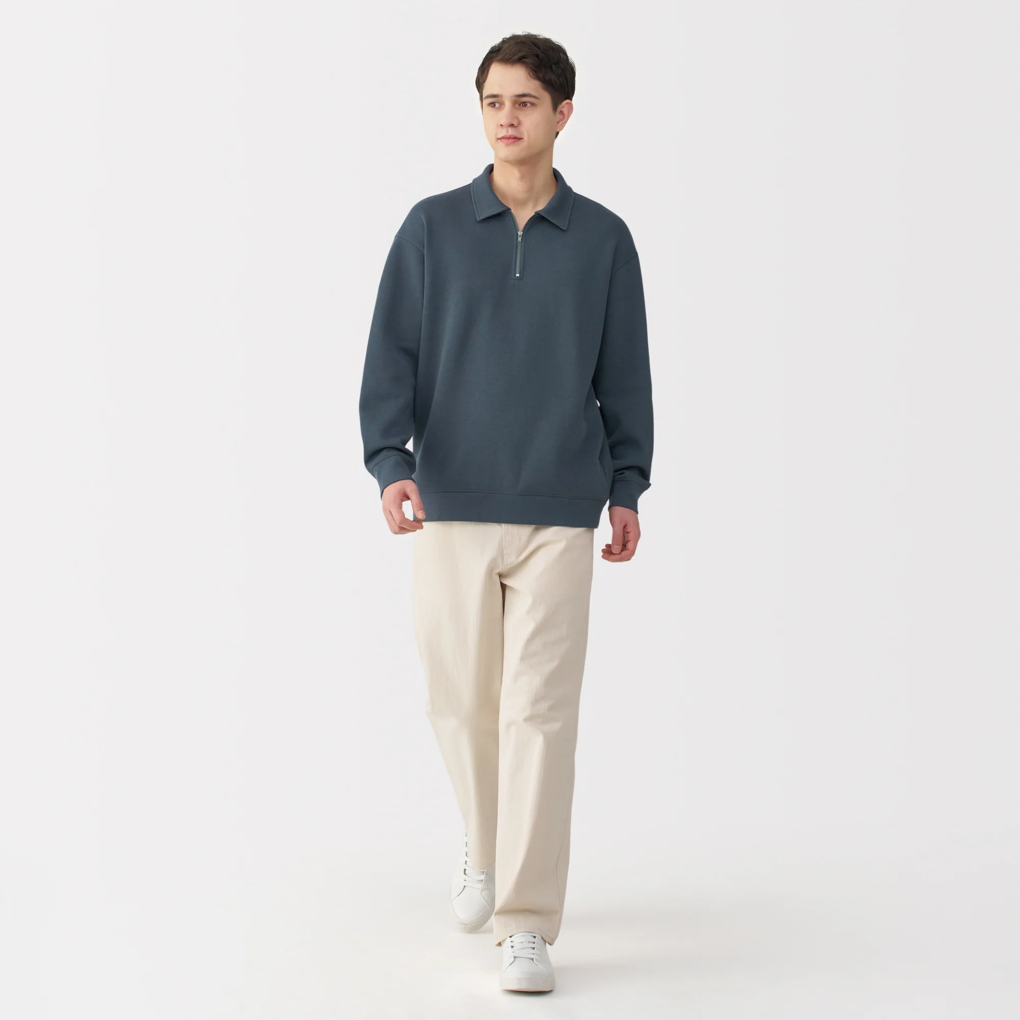 Men's Double Knitted Collared Pullover - Image 28