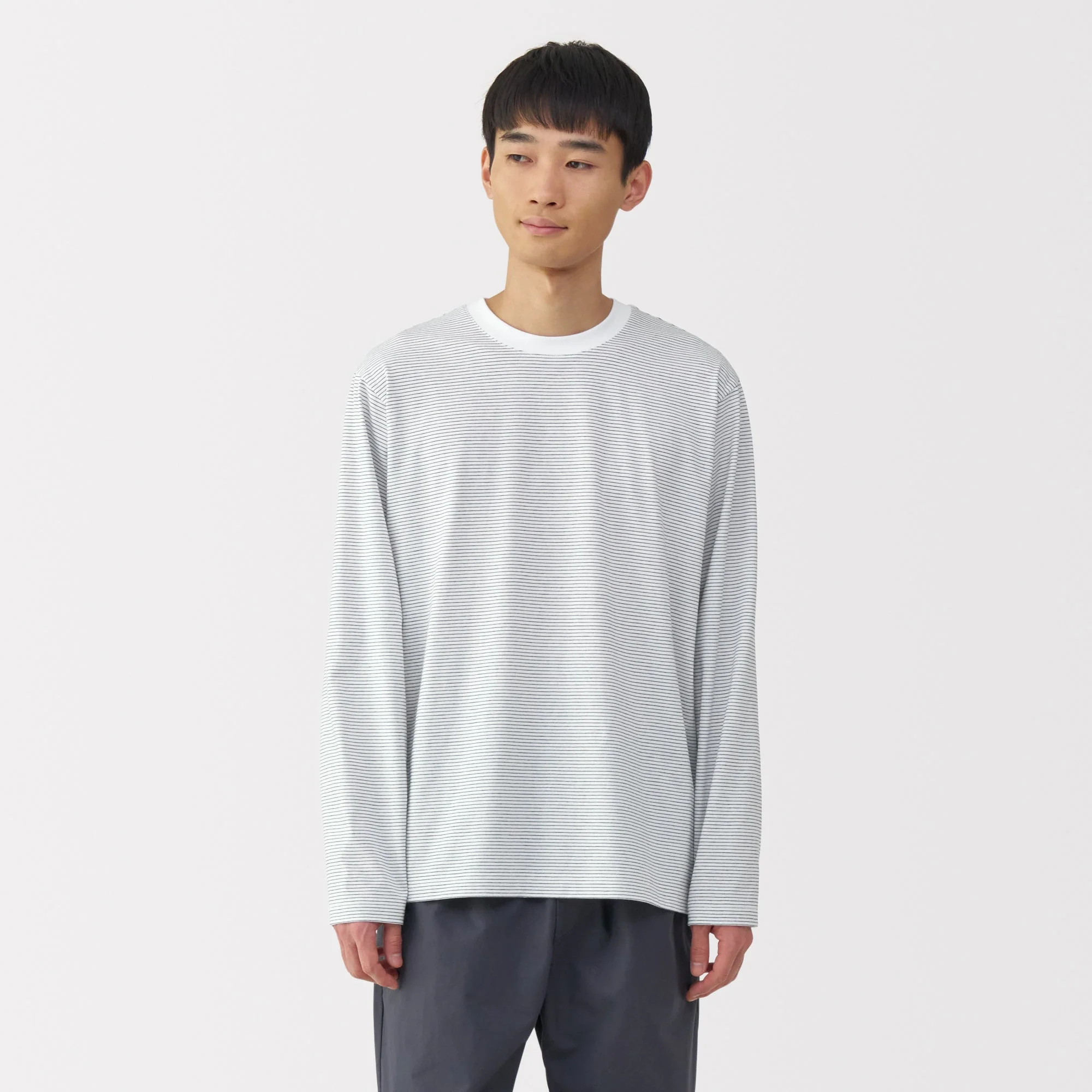 Men's Jersey Crewneck Striped T-Shirt - Image 10