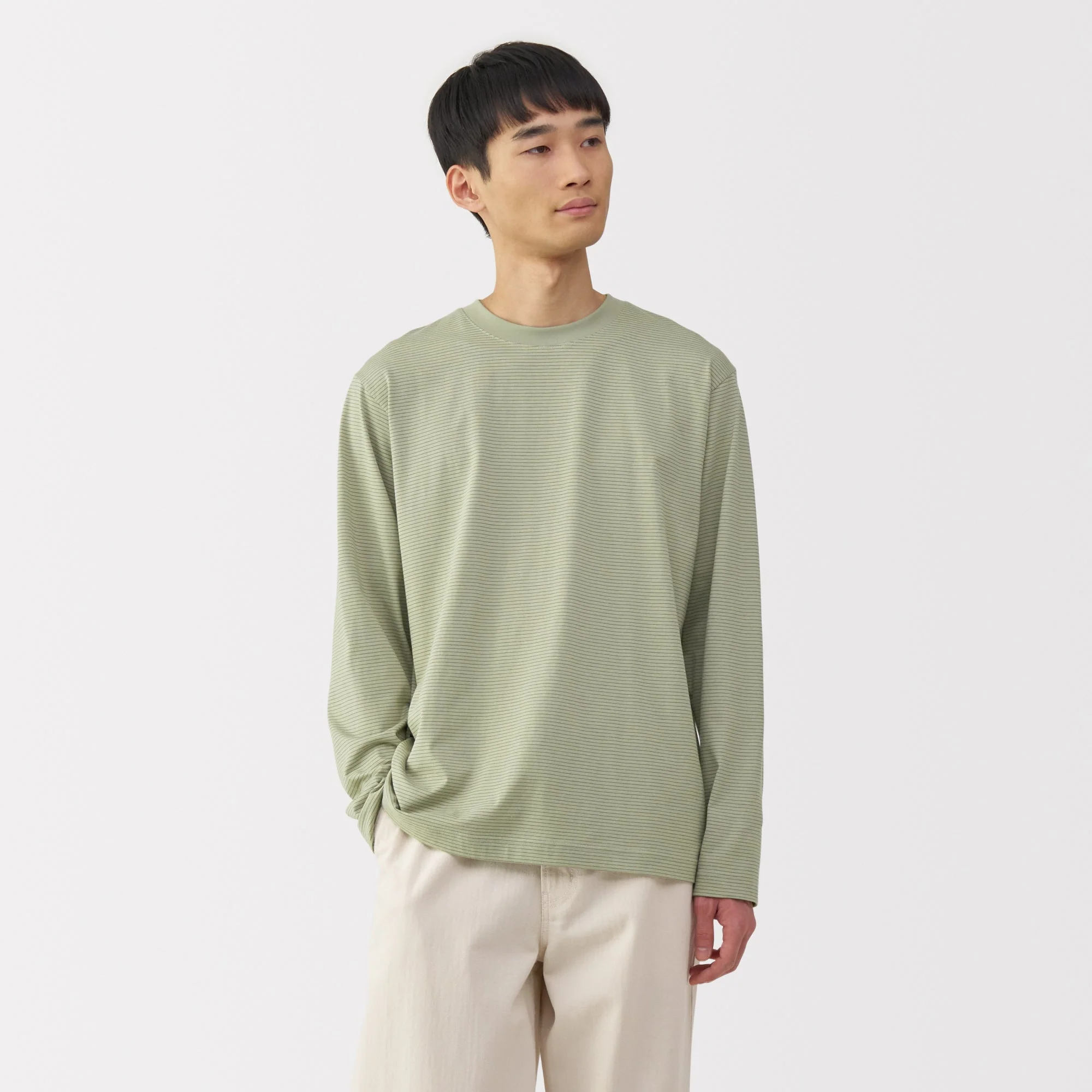Men's Jersey Crewneck Striped T-Shirt - Image 24