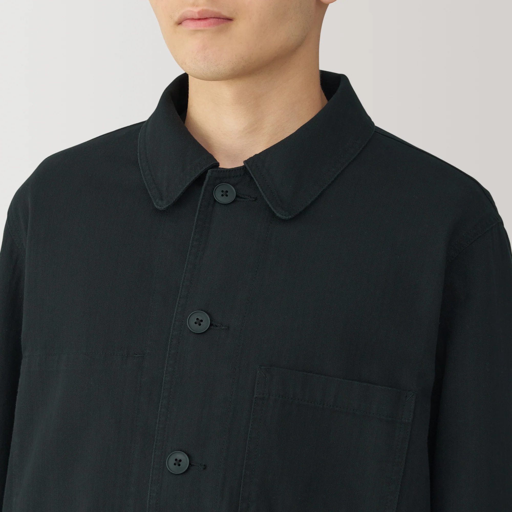 Men's Kapok Blend Herringbone Coverall Jacket - Image 17