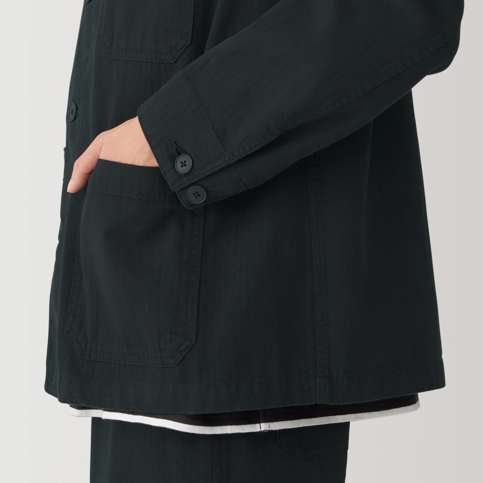 Men's Kapok Blend Herringbone Coverall Jacket - Image 18