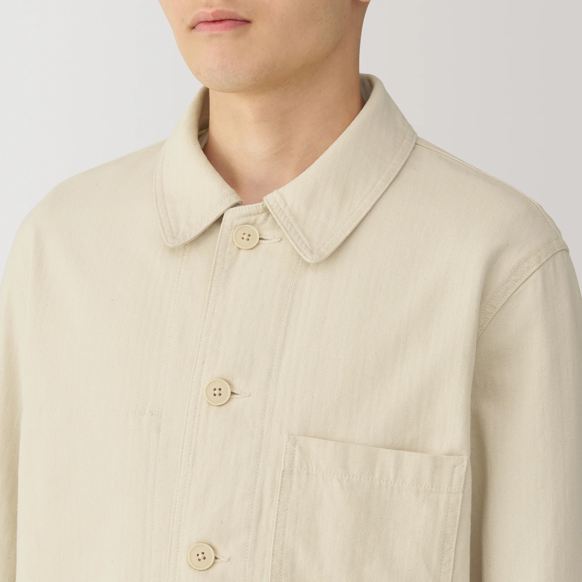 Men's Kapok Blend Herringbone Coverall Jacket - Image 7