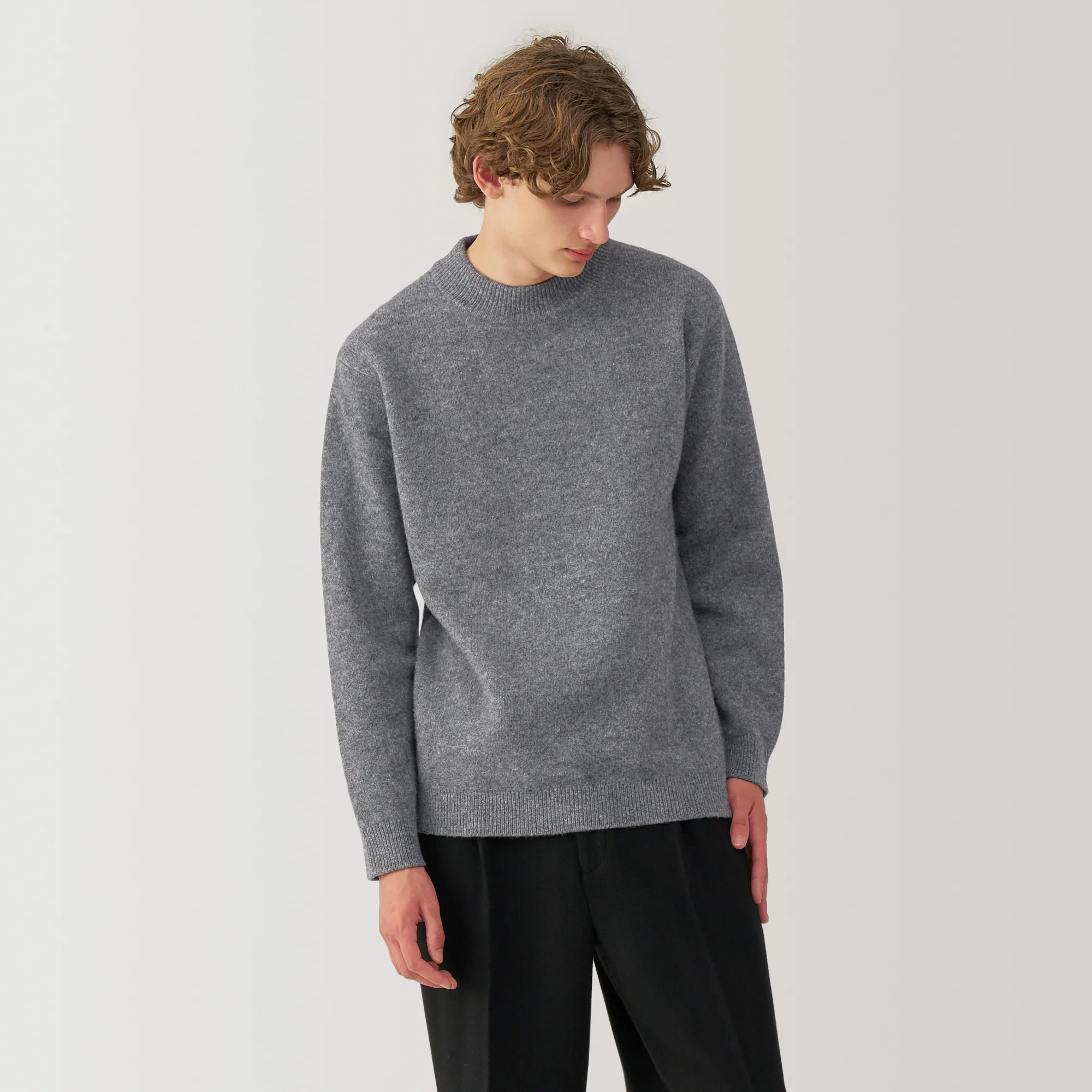 Labo Men's Milled Wool Mock Neck Sweater - Image 10
