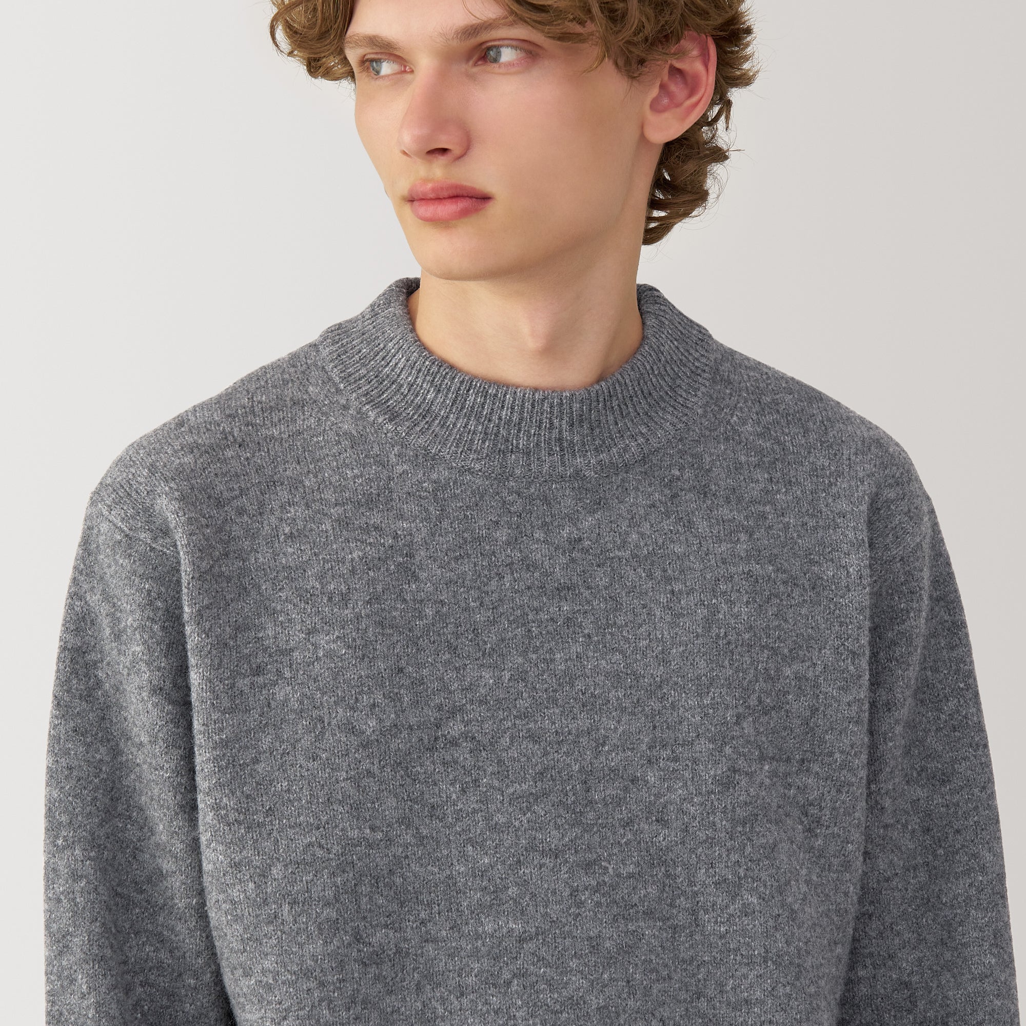Labo Men's Milled Wool Mock Neck Sweater - Image 13