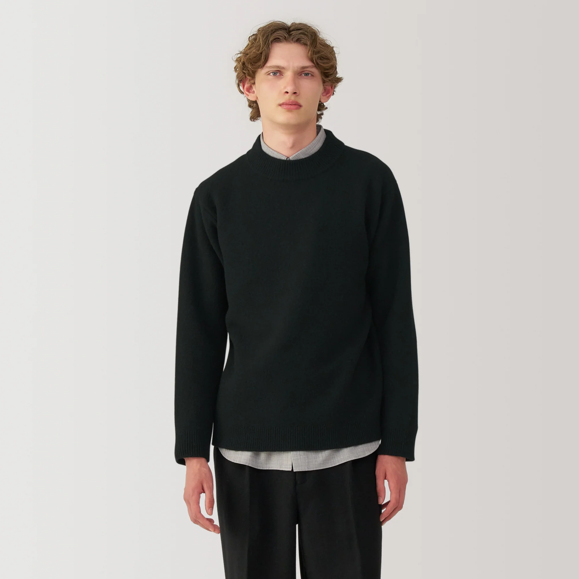 Labo Men's Milled Wool Mock Neck Sweater - Image 18
