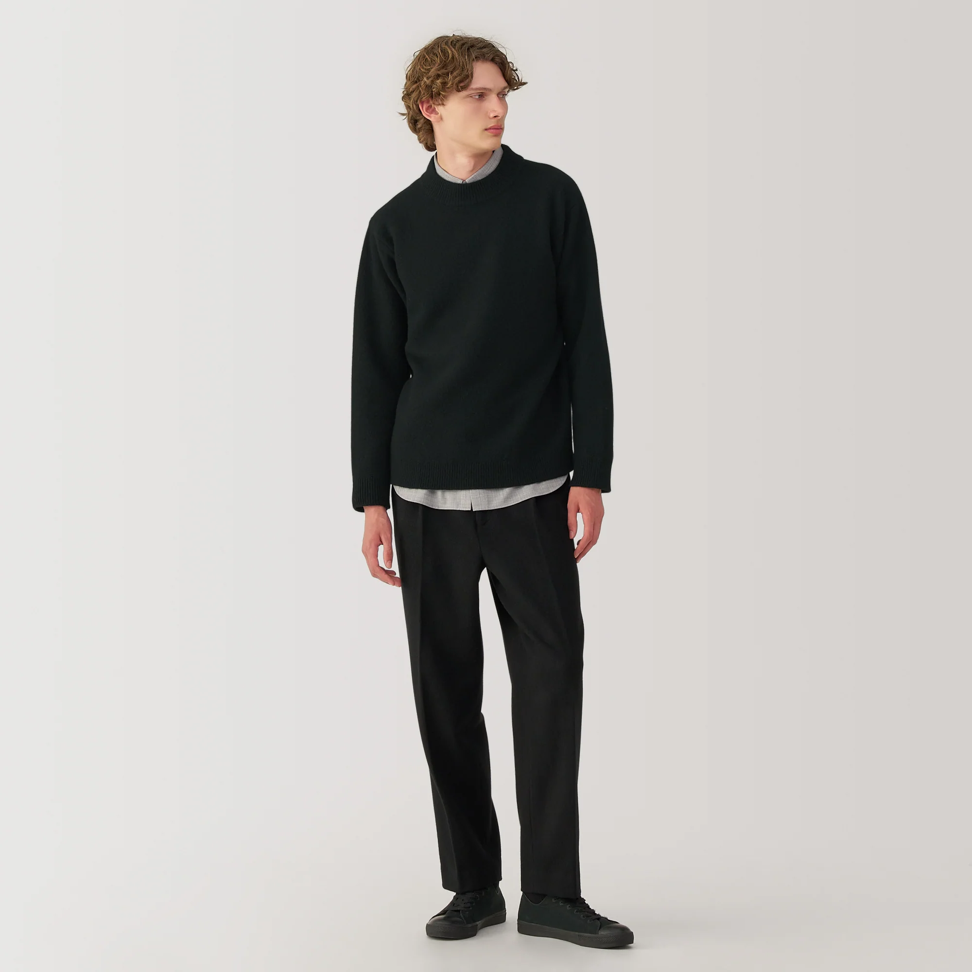Labo Men's Milled Wool Mock Neck Sweater - Image 22