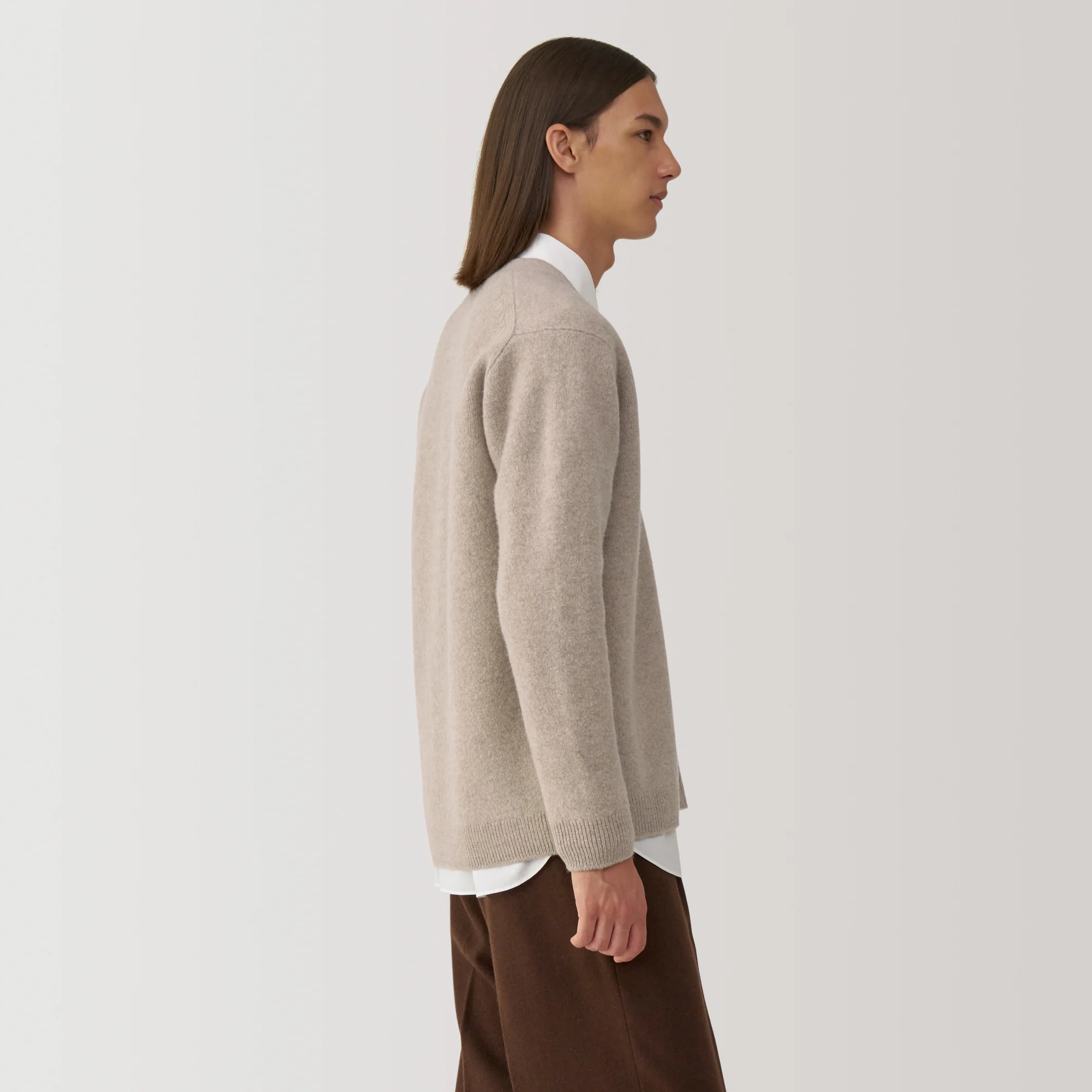 Labo Men's Milled Wool V Neck Cardigan - Image 18
