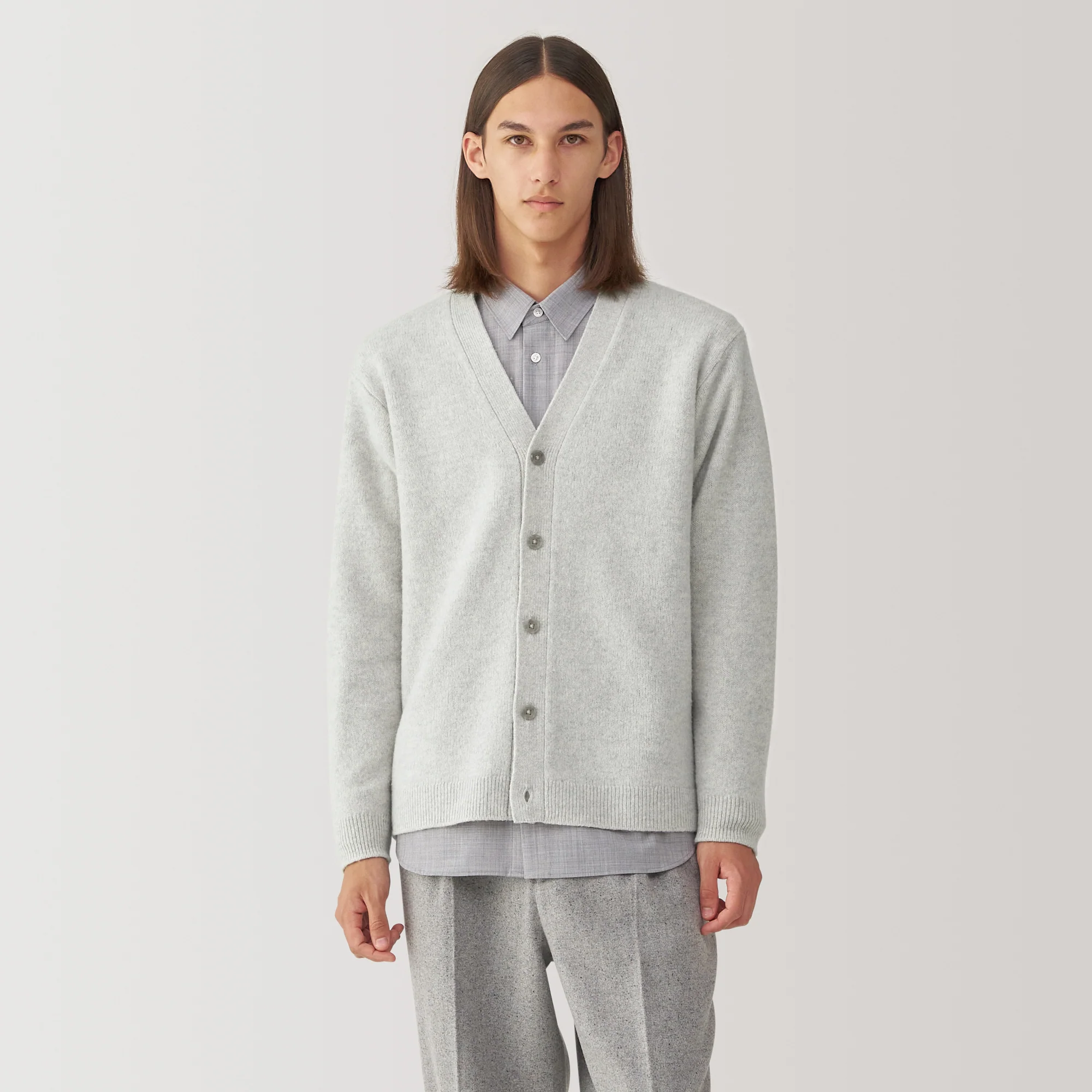 Labo Men's Milled Wool V Neck Cardigan - Image 3