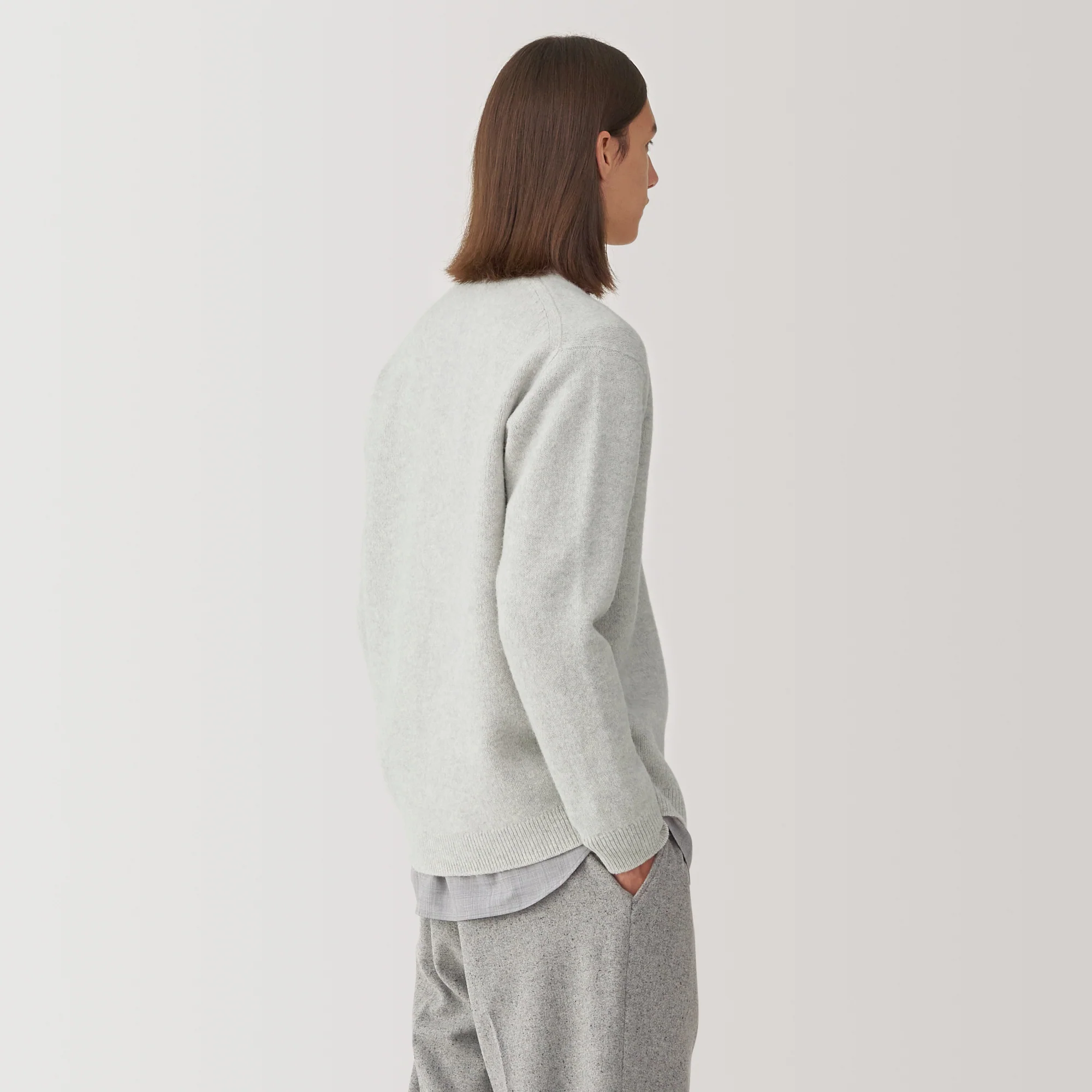 Labo Men's Milled Wool V Neck Cardigan - Image 4