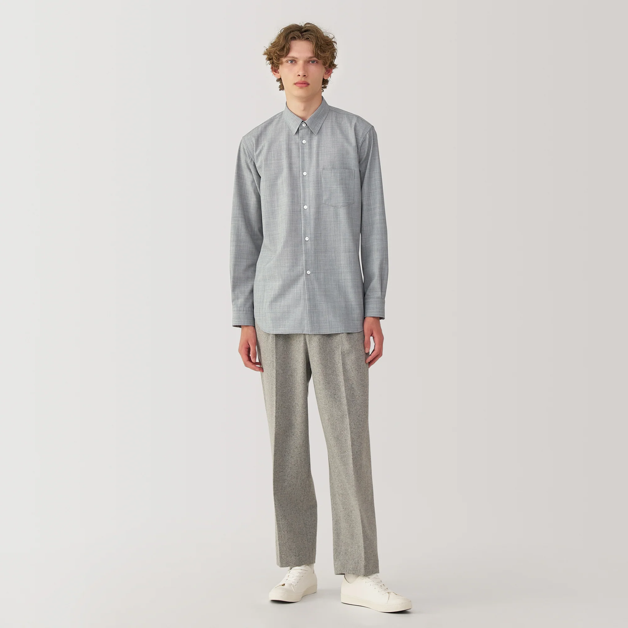 Labo Men's Wool Blend Regular Collar Shirt - Image 9