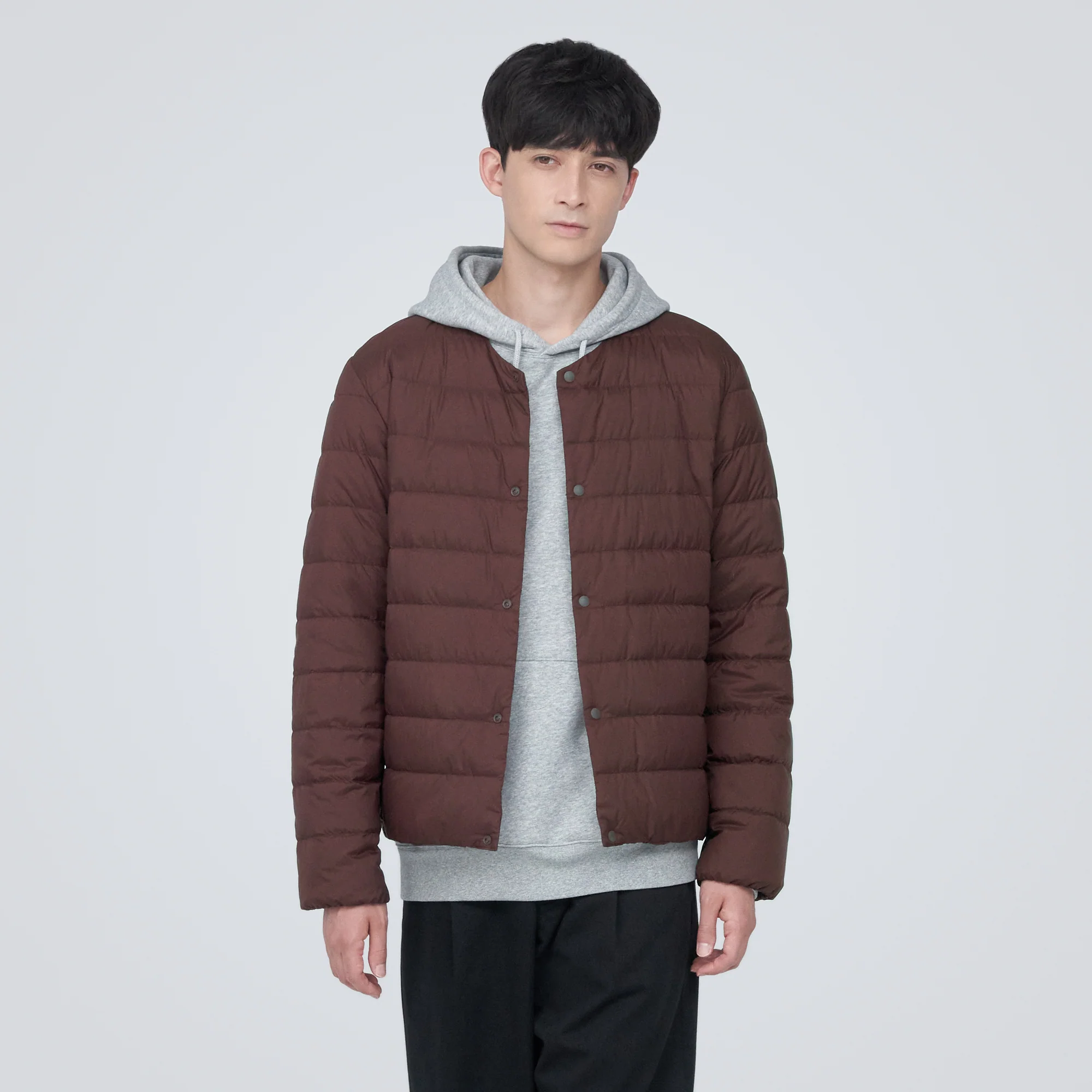 Men's Lightweight Down Collarless Jacket