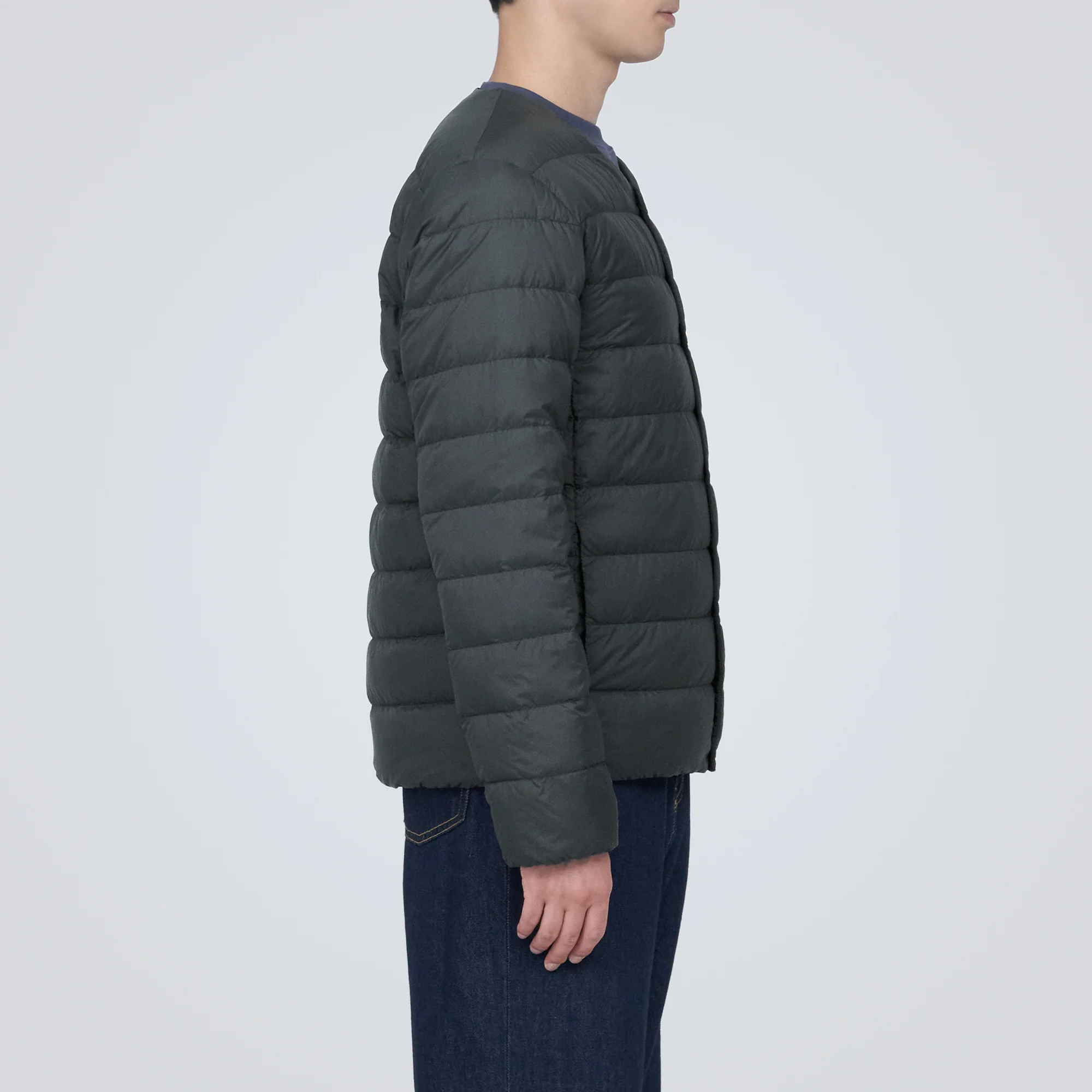 Men's Lightweight Down Collarless Jacket - Image 16