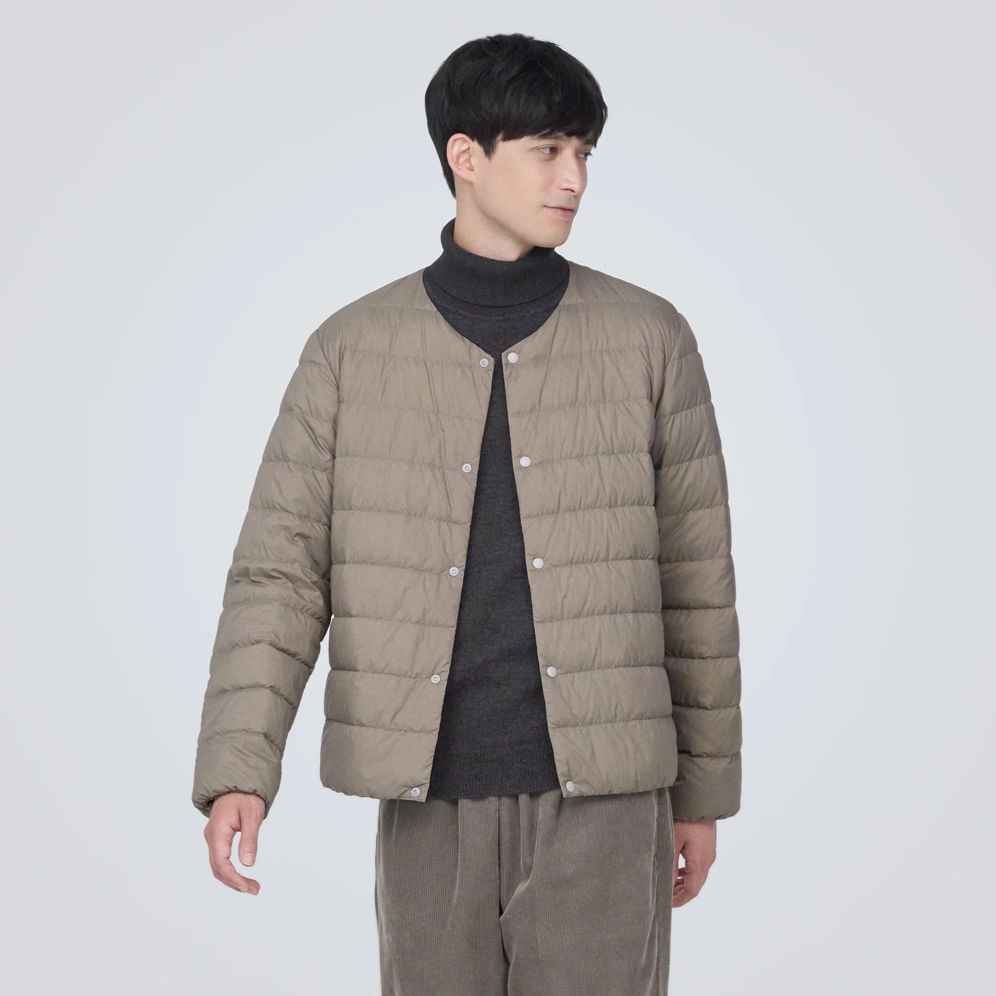 Men's Lightweight Down Collarless Jacket - Image 25