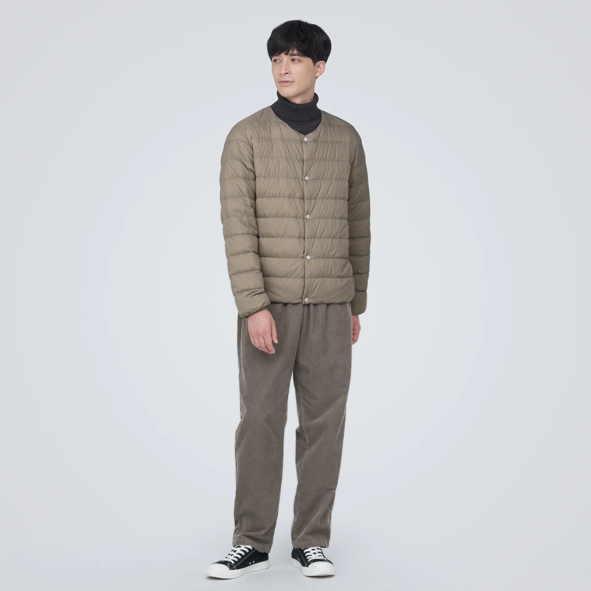 Men's Lightweight Down Collarless Jacket - Image 26