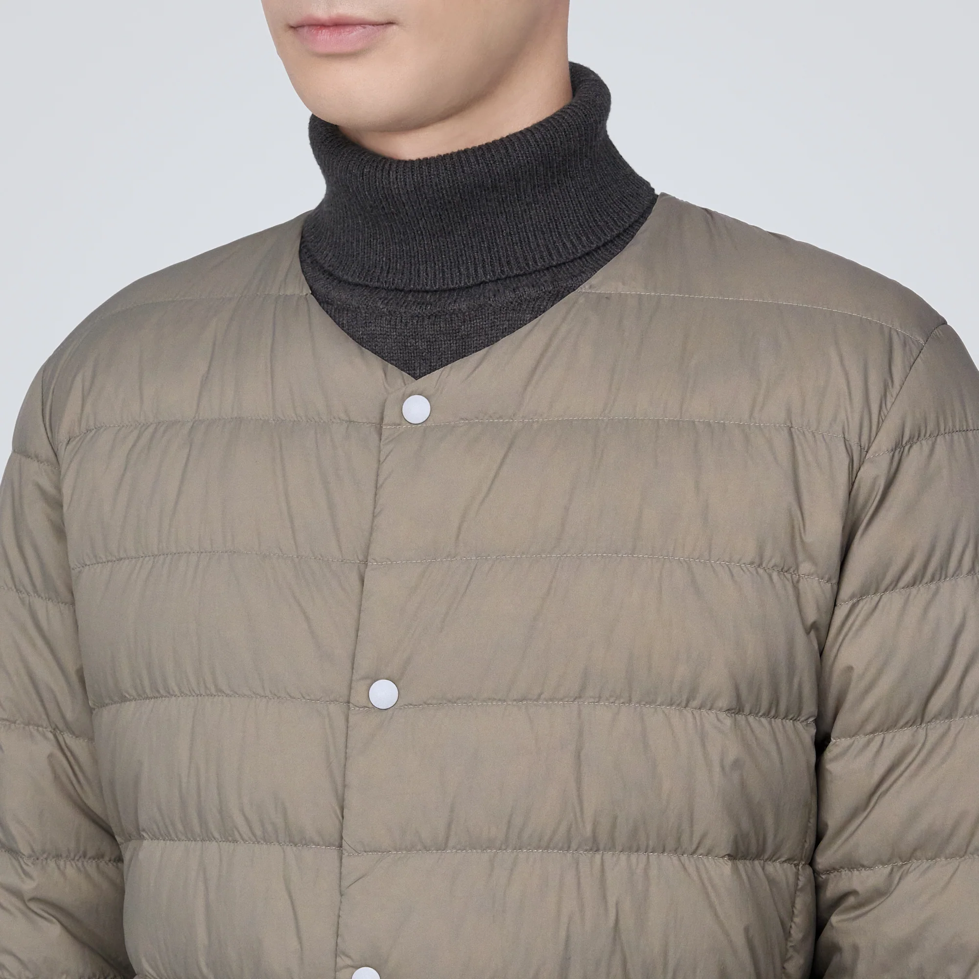Men's Lightweight Down Collarless Jacket - Image 29
