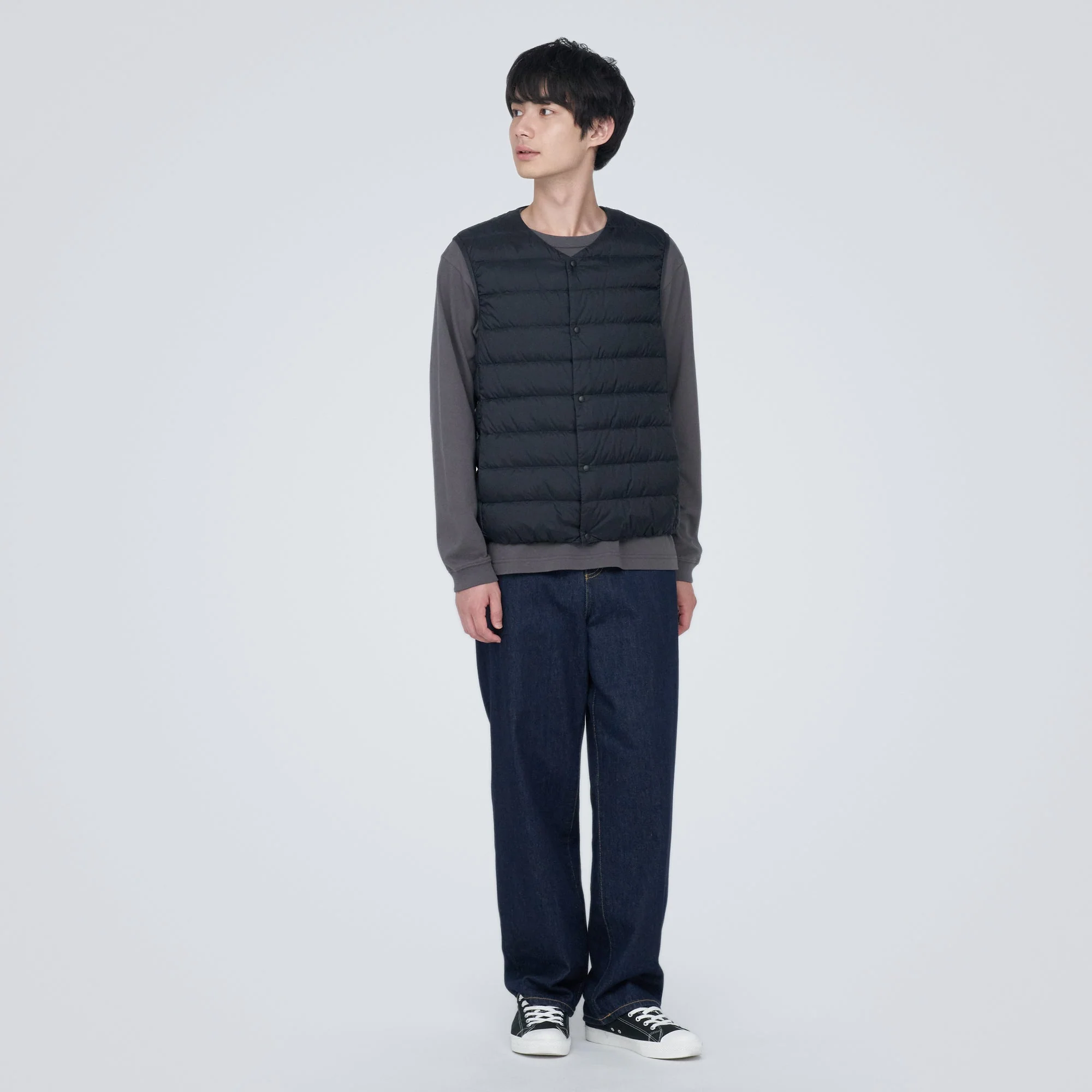 Men's Lightweight Down Collarless Vest - Image 31