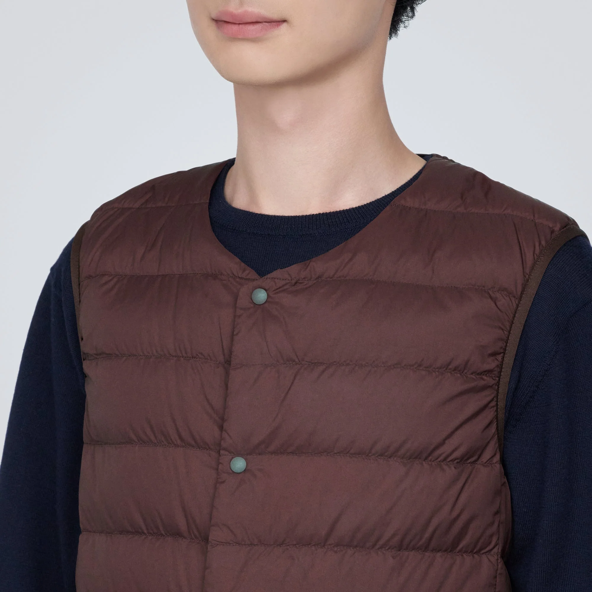 Men's Lightweight Down Collarless Vest - Image 7
