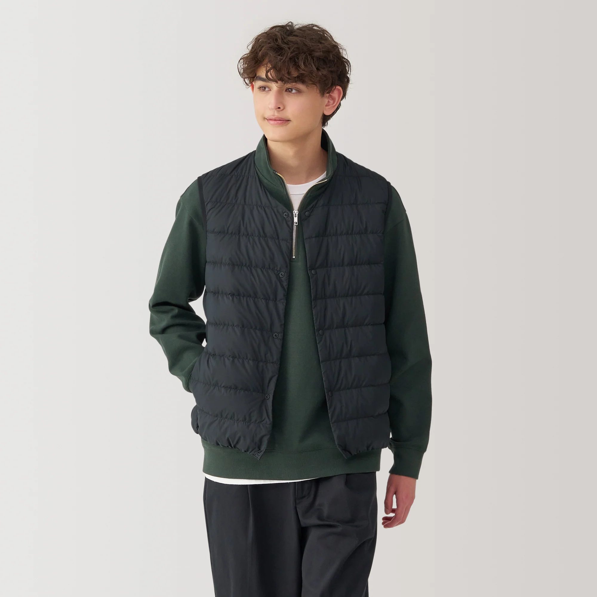 Men's Lightweight Down Collarless Vest - Image 14