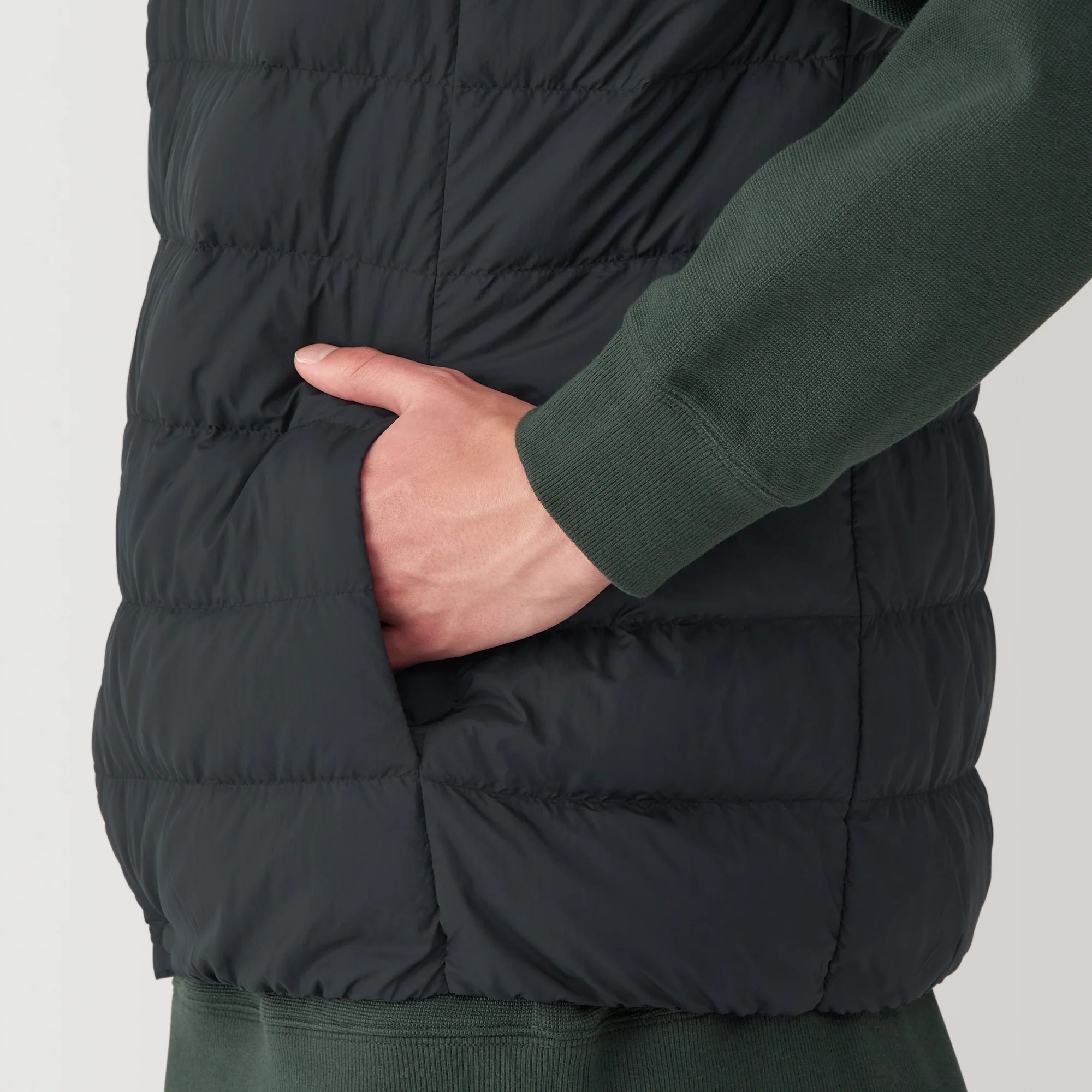 Men's Lightweight Down Collarless Vest - Image 19