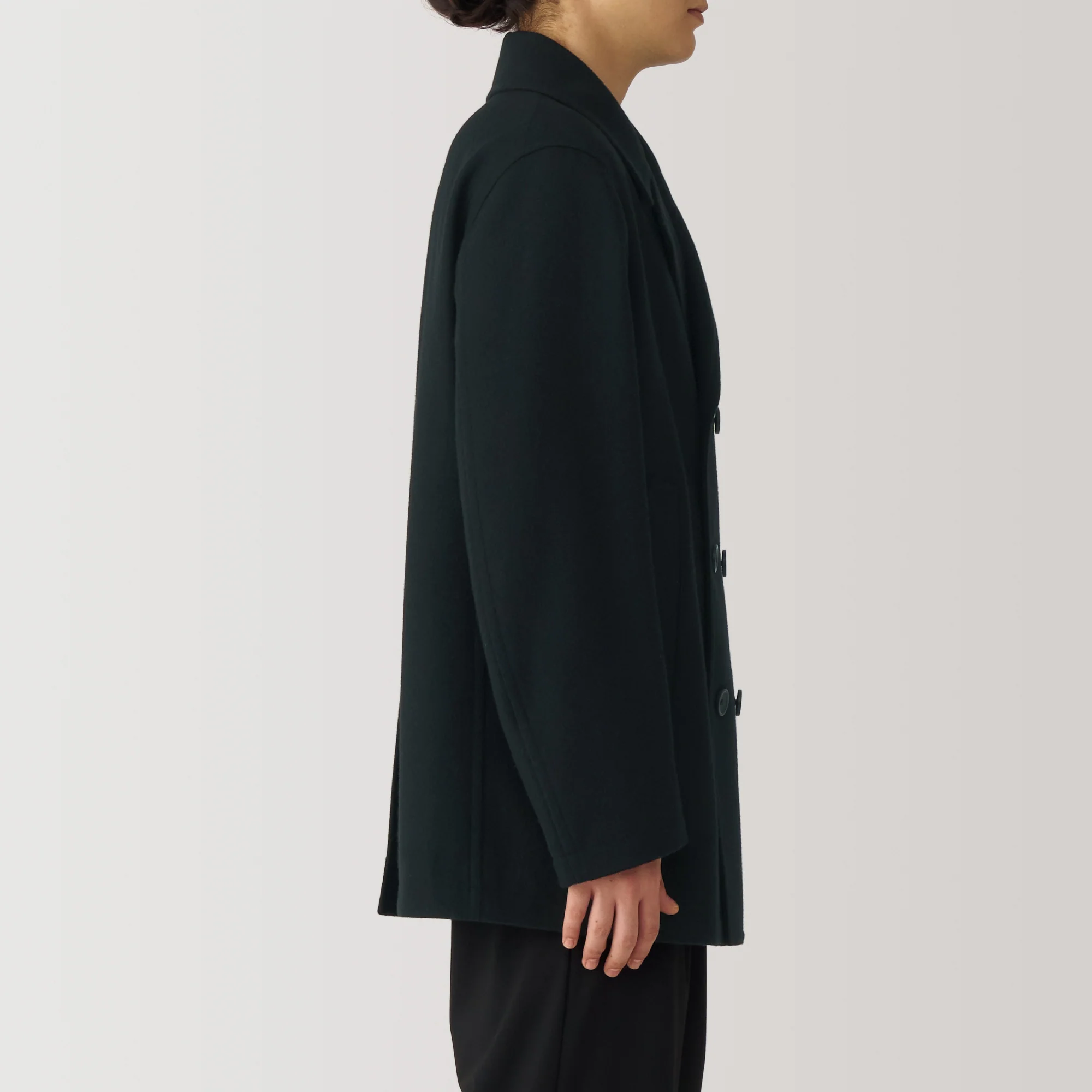Men's Reclaimed Wool Blend Pea Coat - Image 5