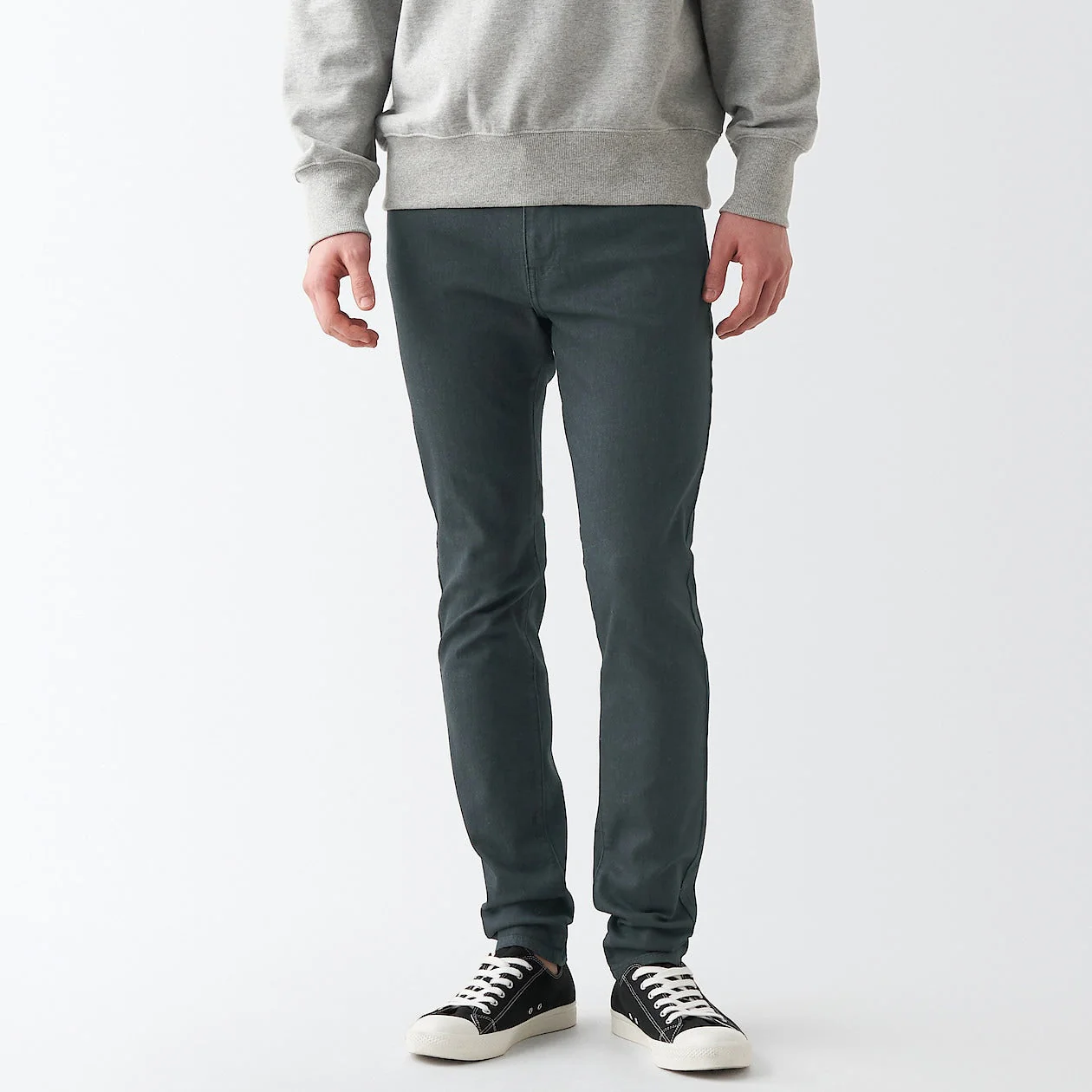 Men's Super Stretch Denim Skinny Pants Charcoal Gray (L30") - Image 3