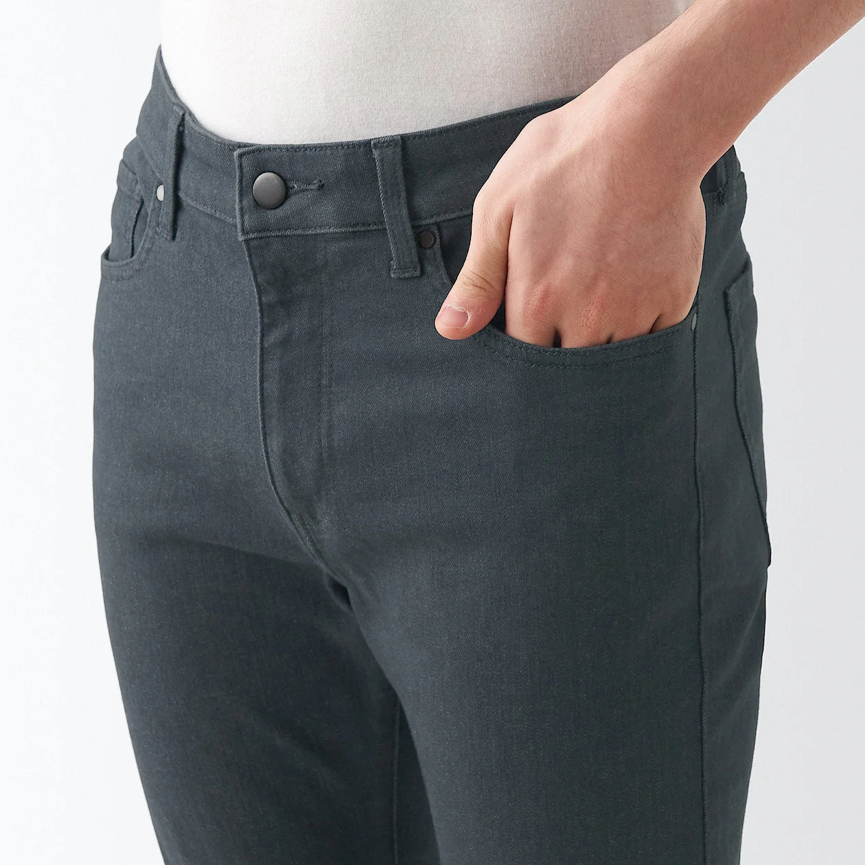 Men's Super Stretch Denim Skinny Pants Charcoal Gray (L30") - Image 7