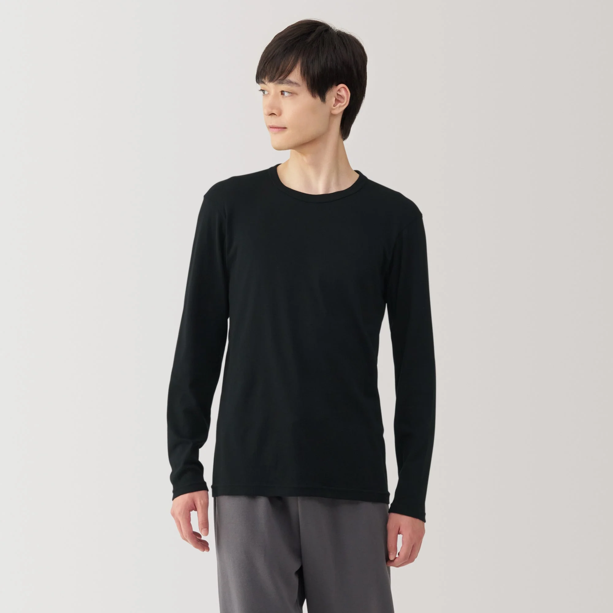 Men's Warm Cotton Crew Neck Long Sleeve T-Shirt - Image 3