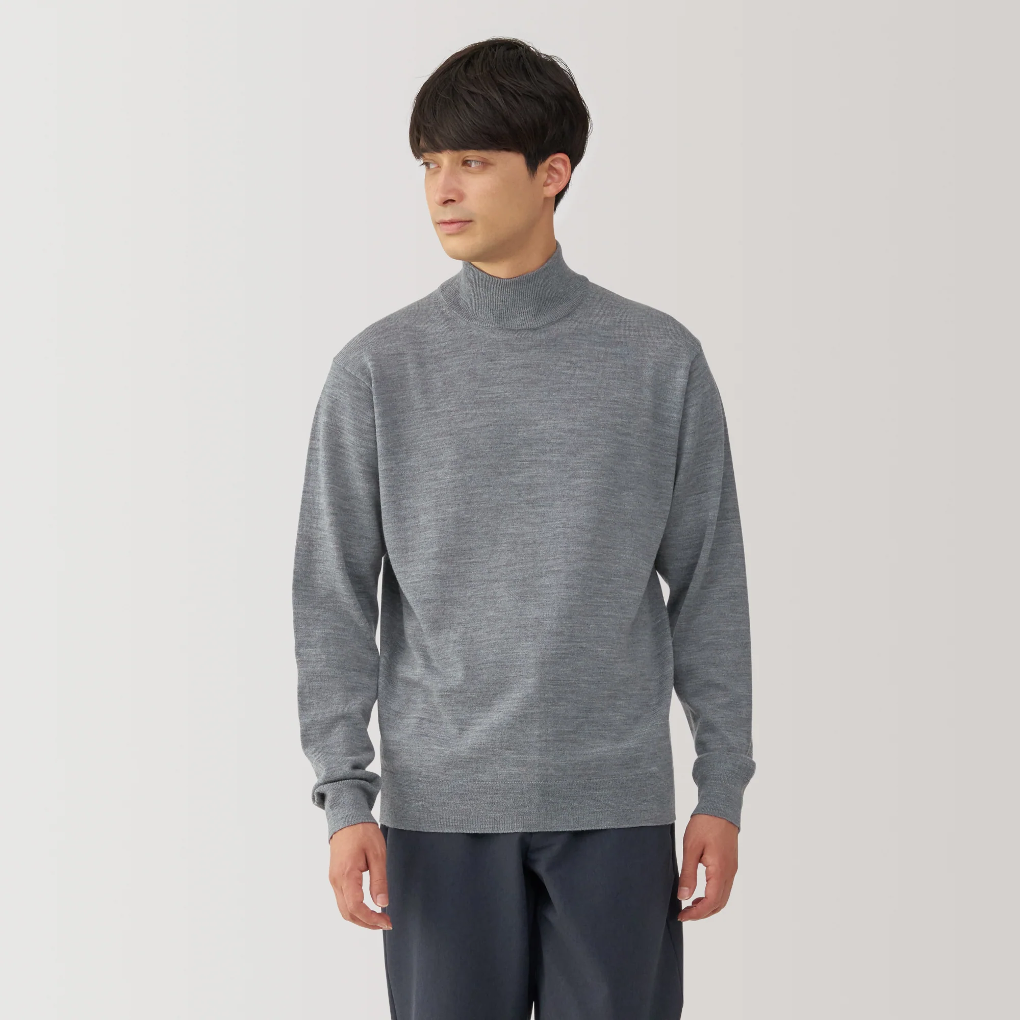 Men's Washable High Gauge High Neck Sweater - Image 10