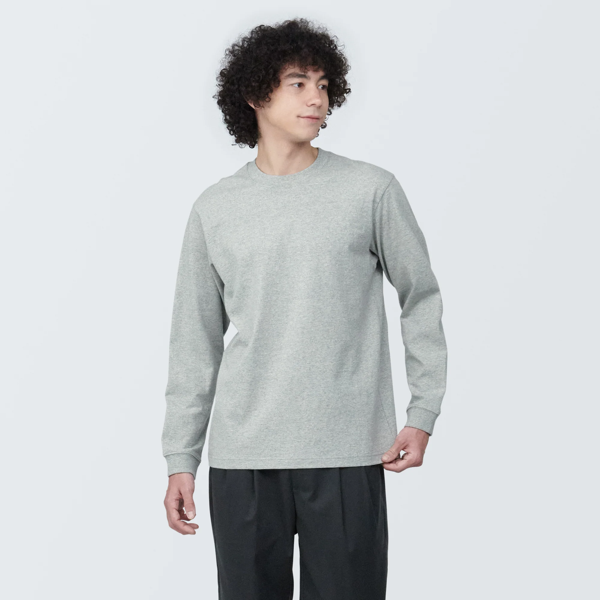 Men's Washed Heavyweight Crewneck Long Sleeve T-Shirt