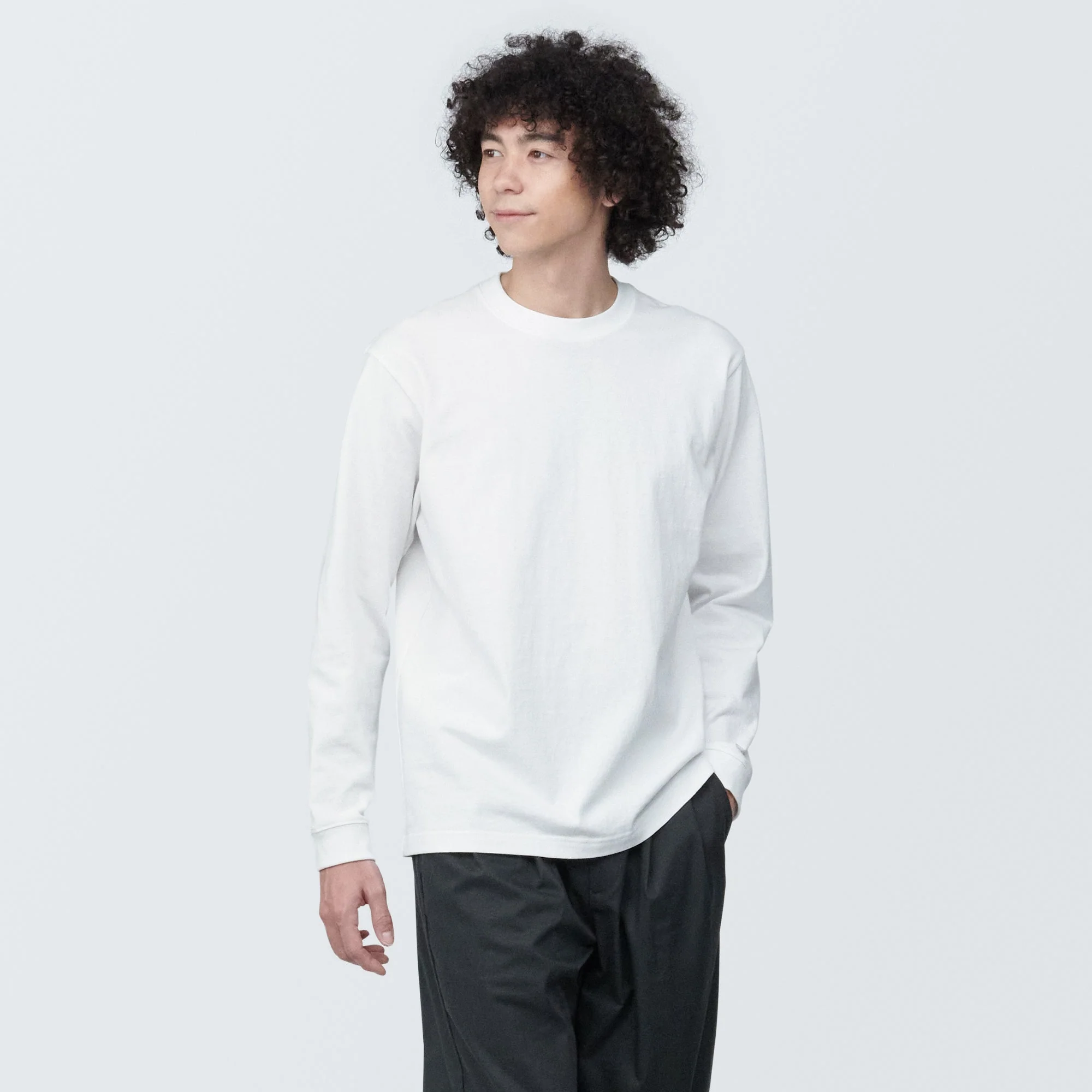 Men's Washed Heavyweight Crewneck Long Sleeve T-Shirt - Image 17
