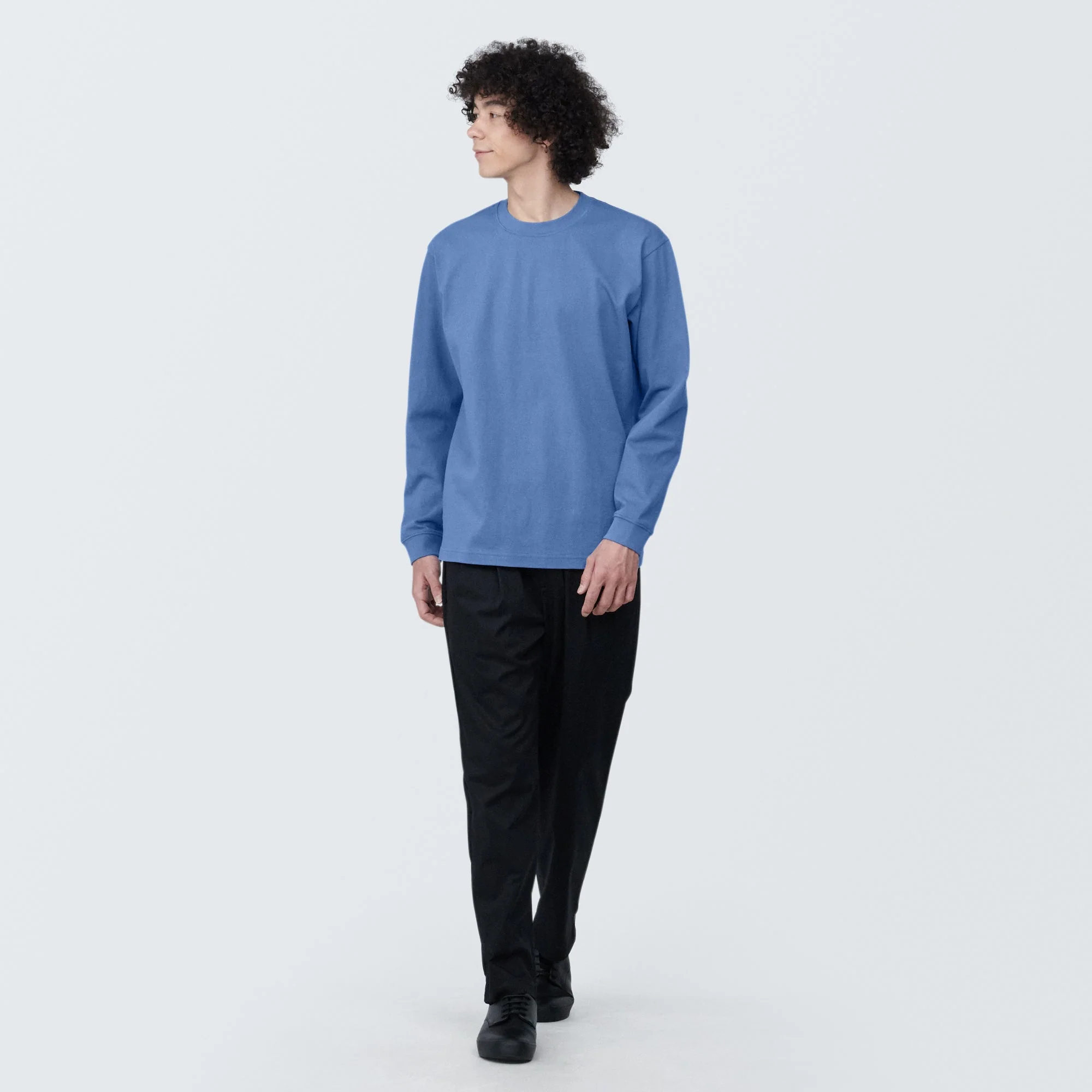 Men's Washed Heavyweight Crewneck Long Sleeve T-Shirt - Image 25
