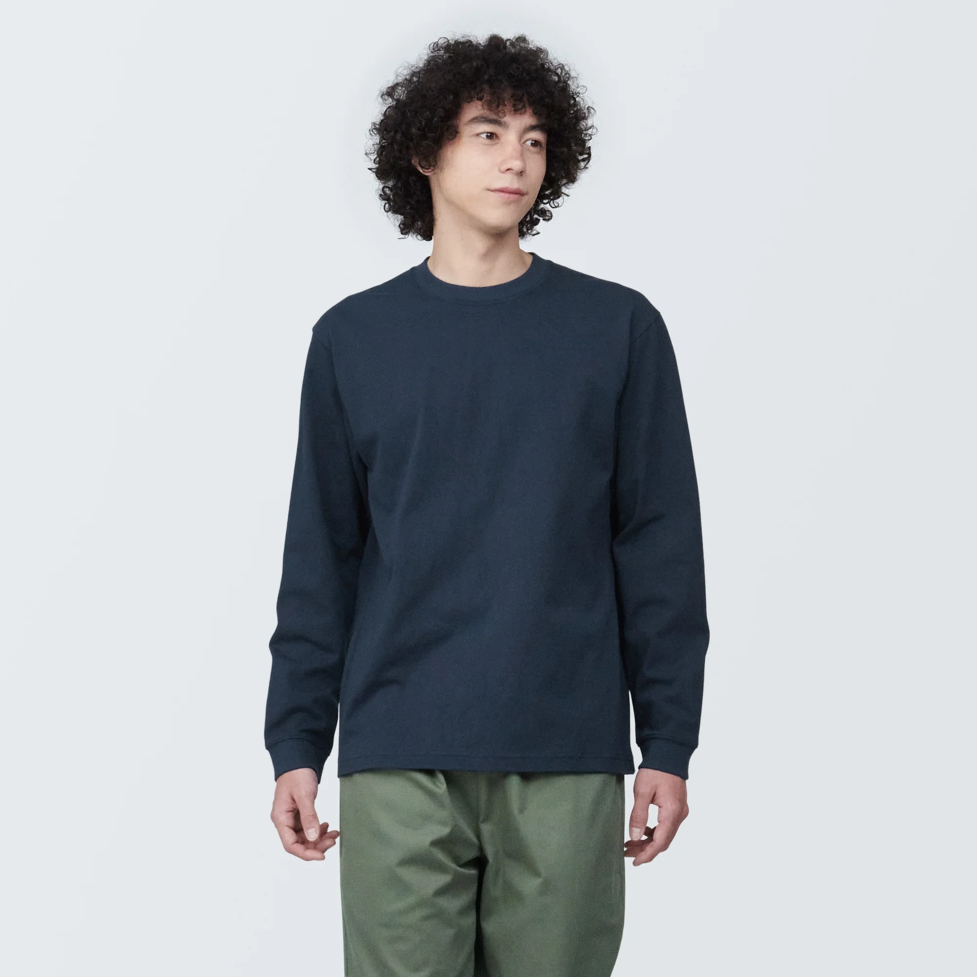 Men's Washed Heavyweight Crewneck Long Sleeve T-Shirt - Image 38