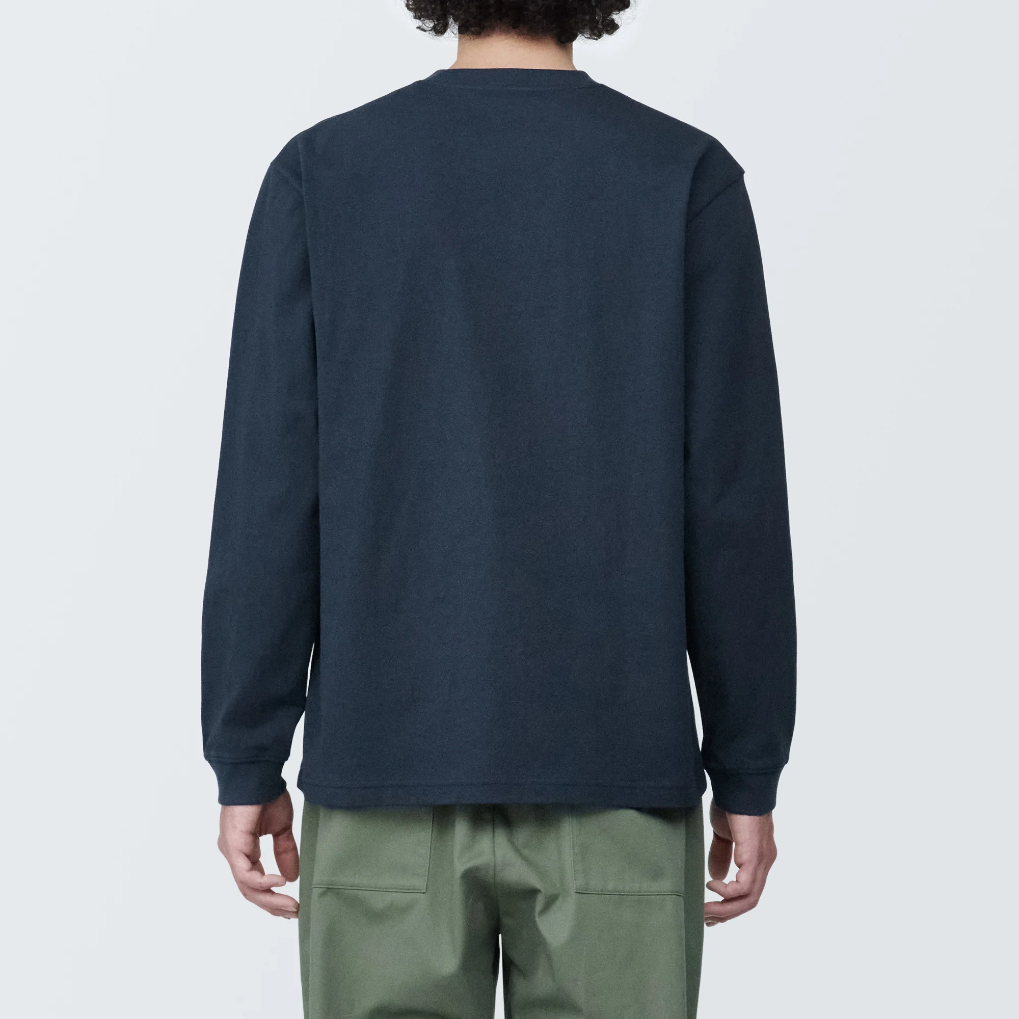 Men's Washed Heavyweight Crewneck Long Sleeve T-Shirt - Image 41
