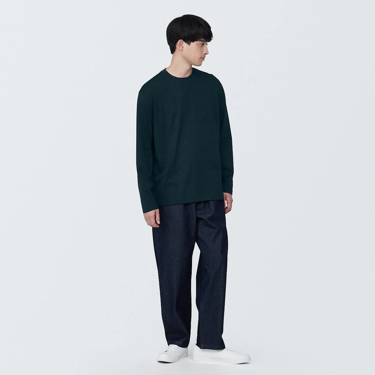Men's Washed Jersey Crew Neck Long Sleeve T-Shirt - Image 32