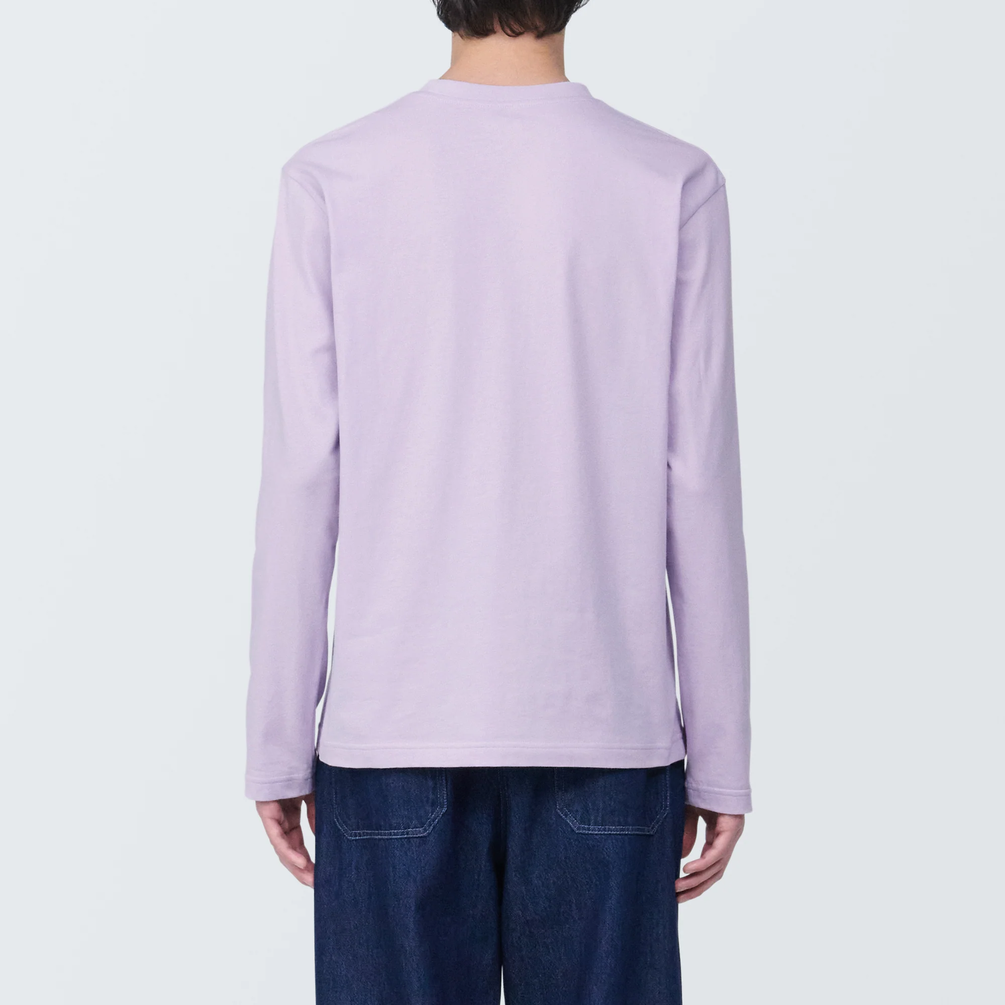Men's Washed Jersey Crew Neck Long Sleeve T-Shirt - Image 41