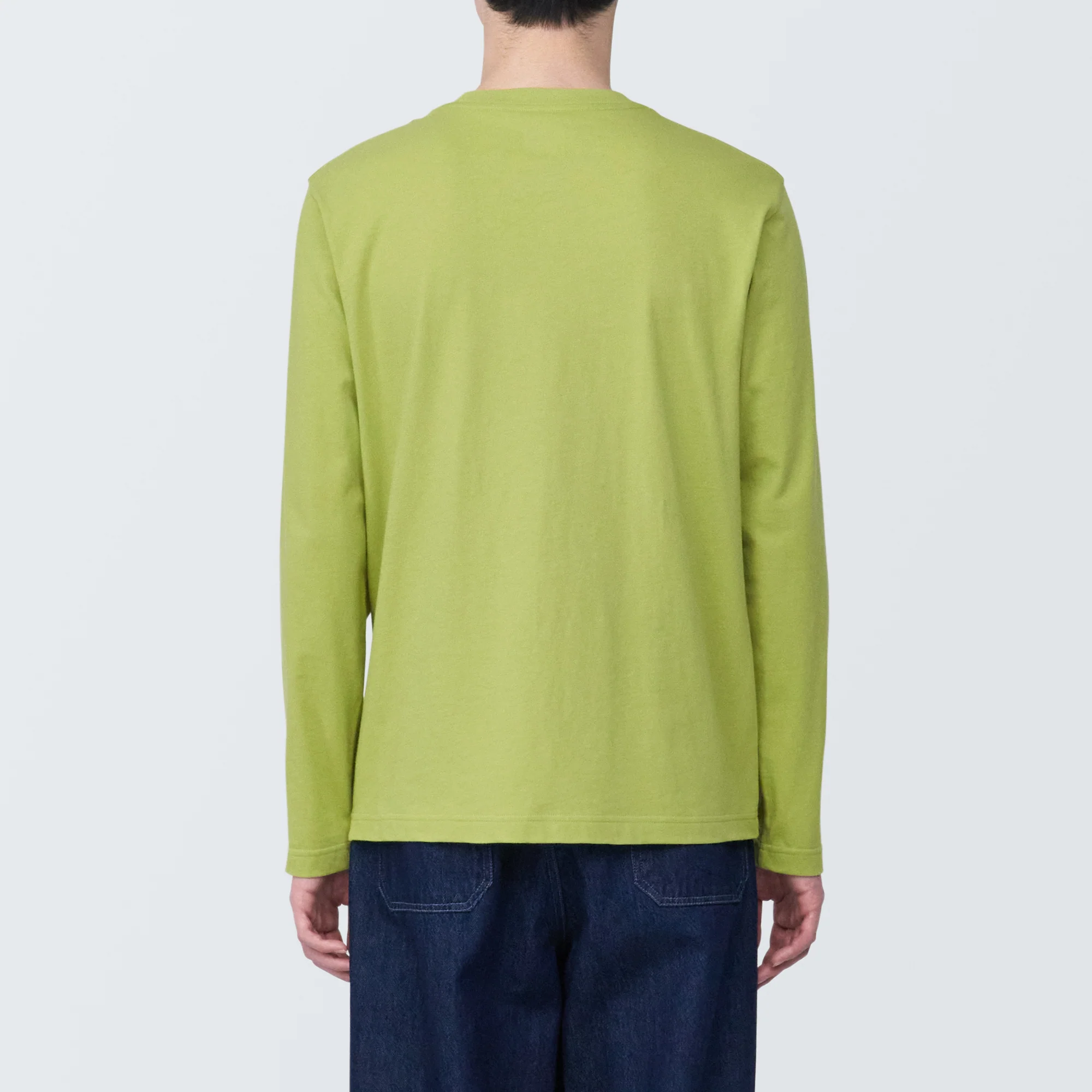 Men's Washed Jersey Crew Neck Long Sleeve T-Shirt - Image 48