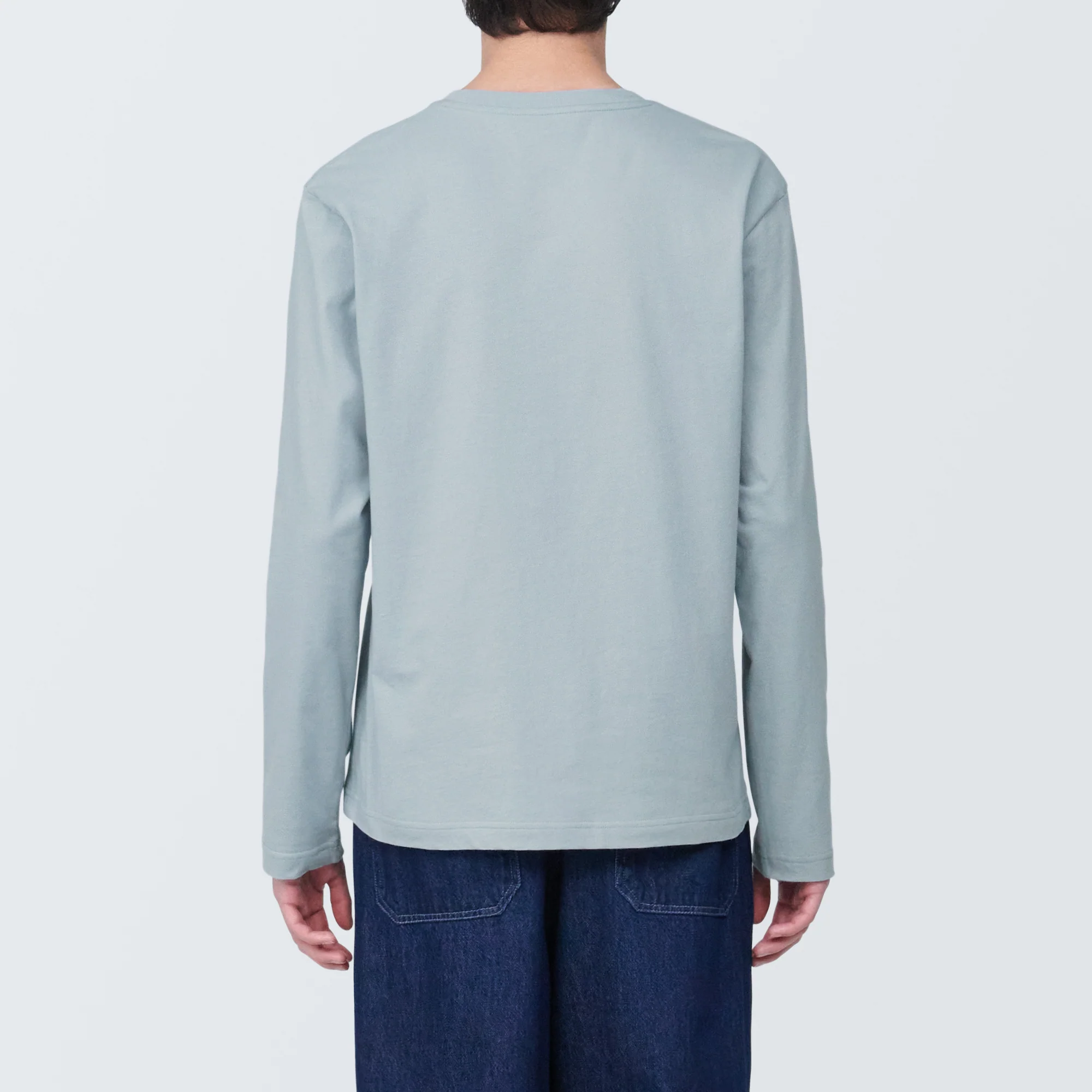 Men's Washed Jersey Crew Neck Long Sleeve T-Shirt - Image 6