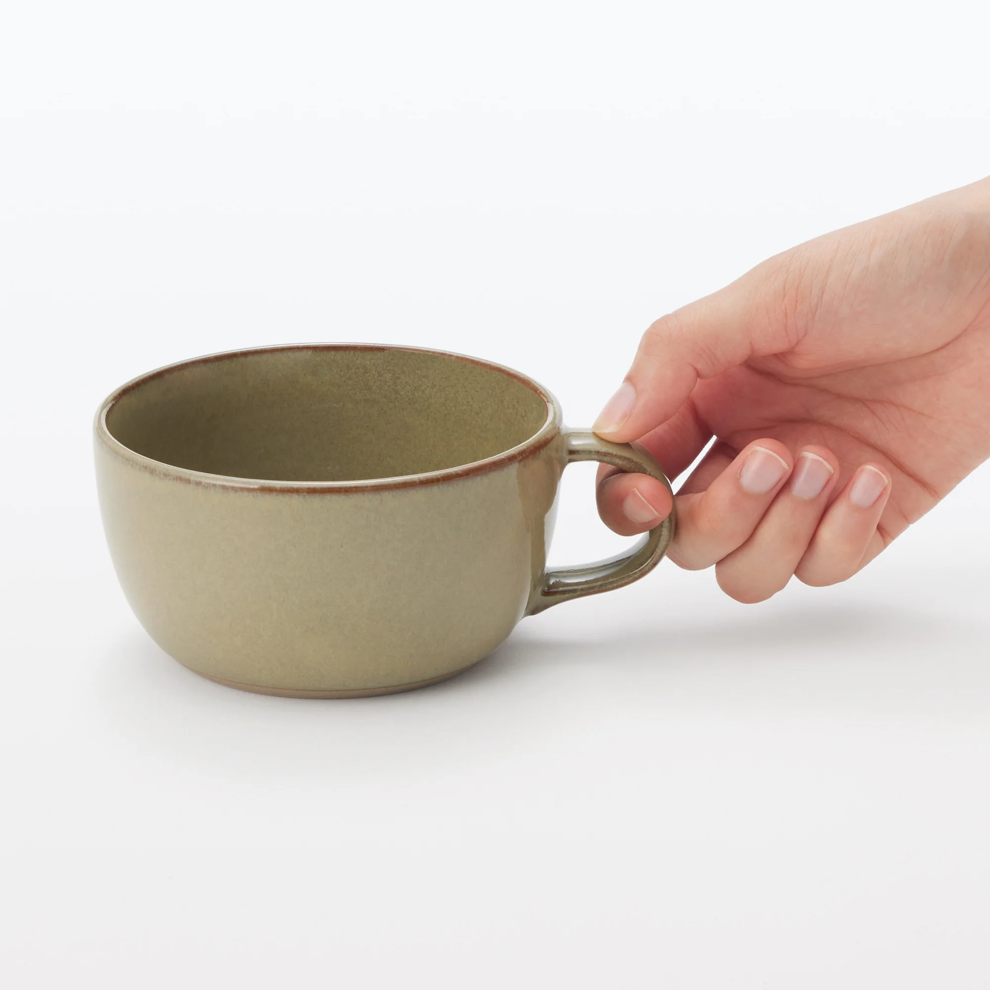 Mino Ware Soup Cup - Dark Beige - Image 6
