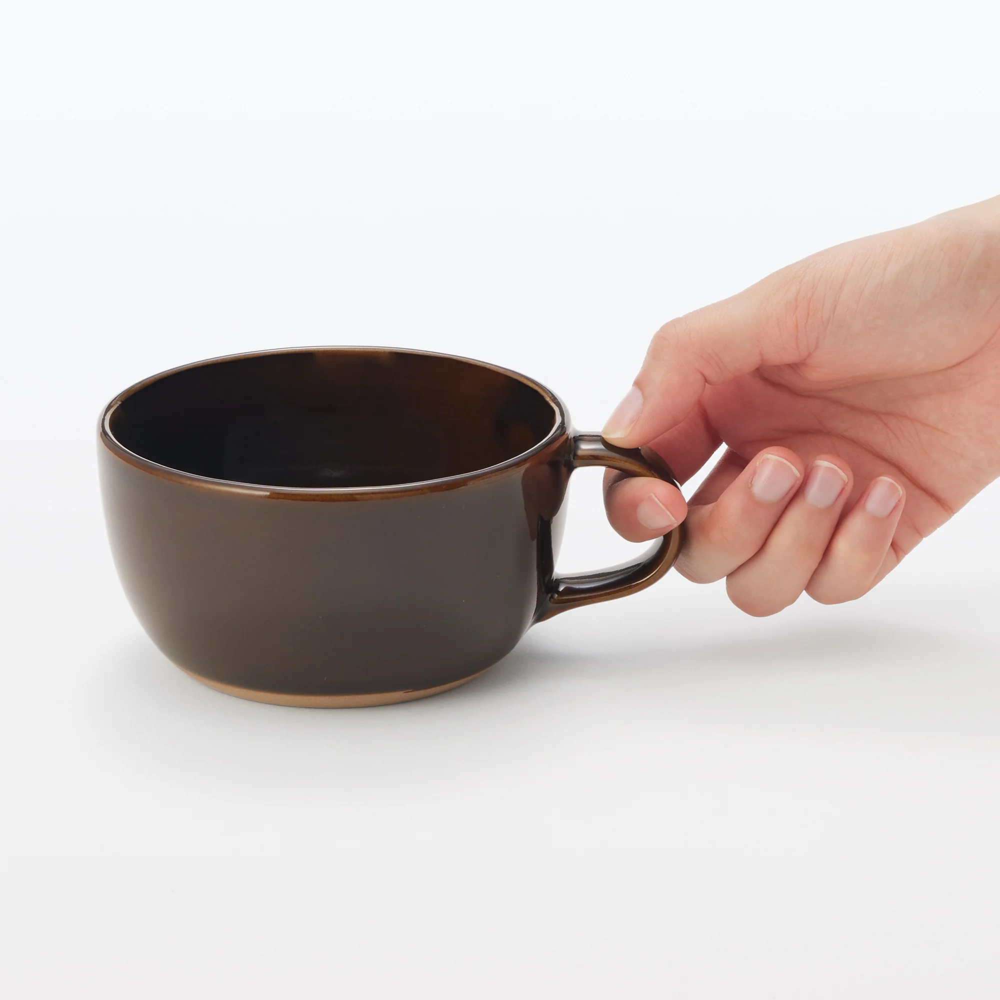 Mino Ware Soup Cup - Dark Brown - Image 6