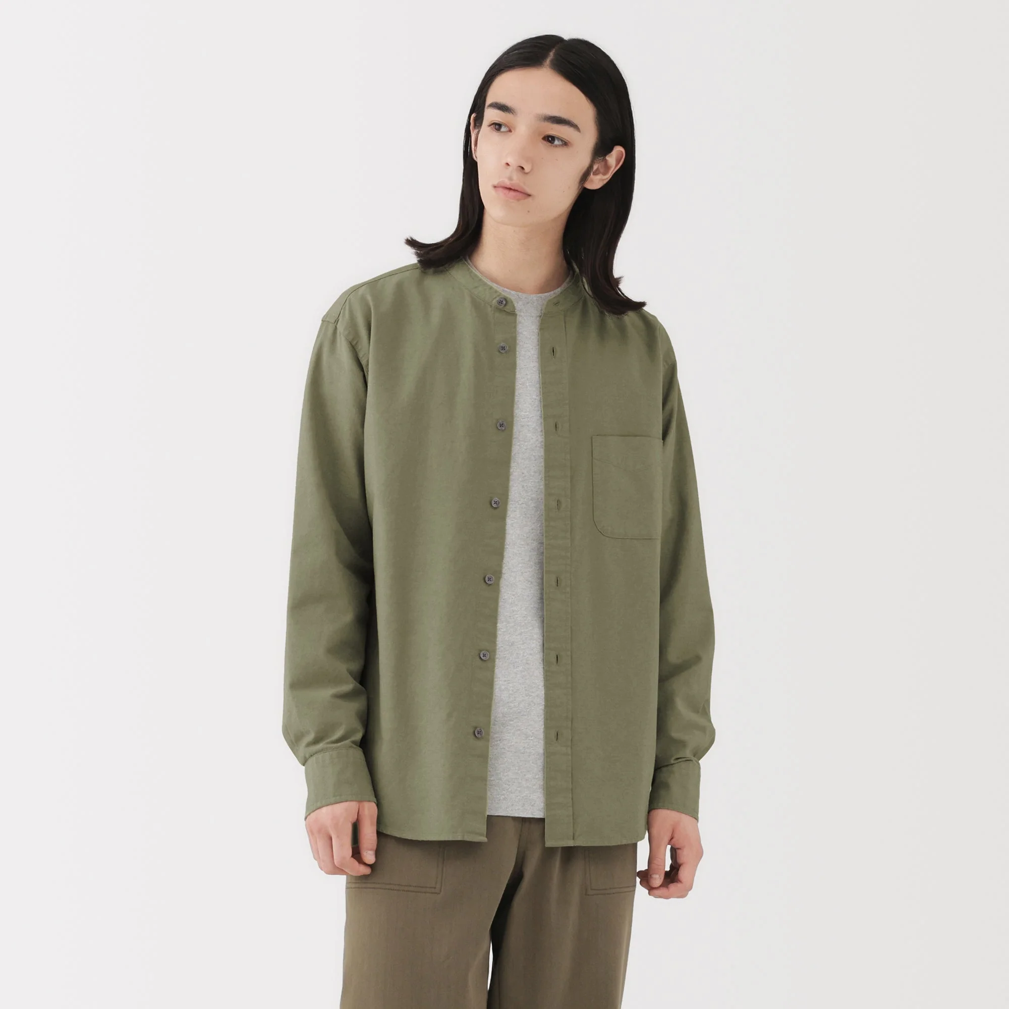 Oxford Stand Collar Shirt - Image 23