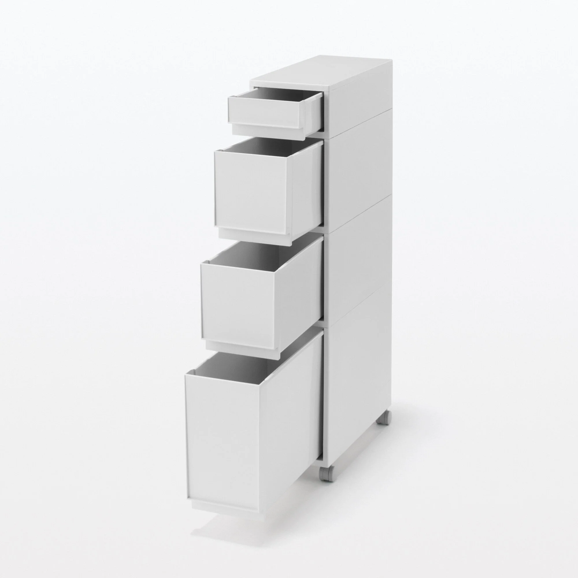 Polypropylene Stocker with Caster #2 - White Gray (4 Tier) - Image 2