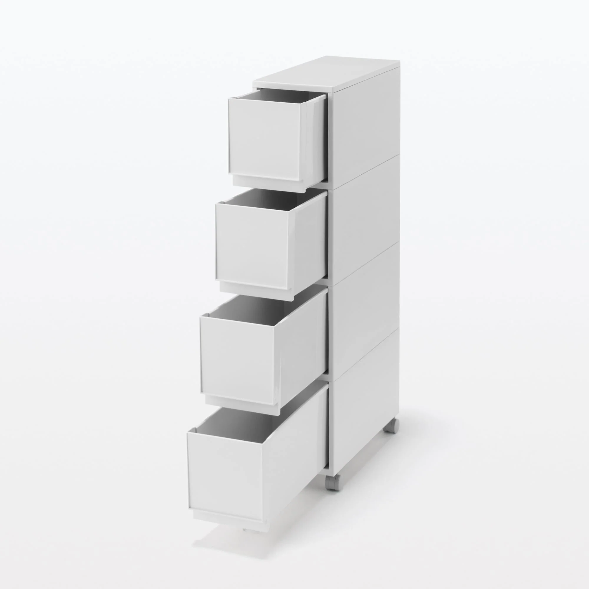 Polypropylene Stocker with Caster - White Gray (4 Tier) - Image 2