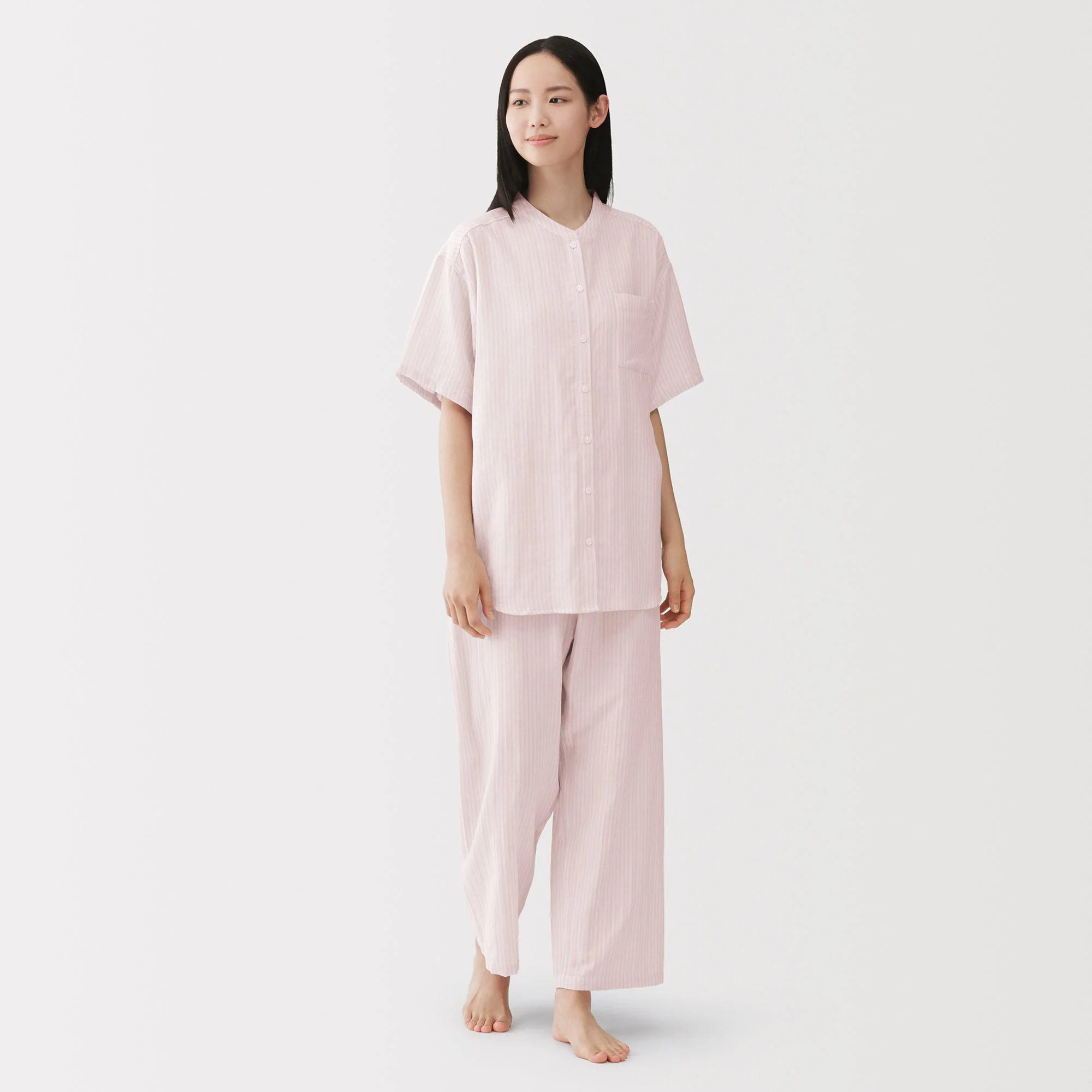 Side Seamless Lightweight Gauze Pajamas